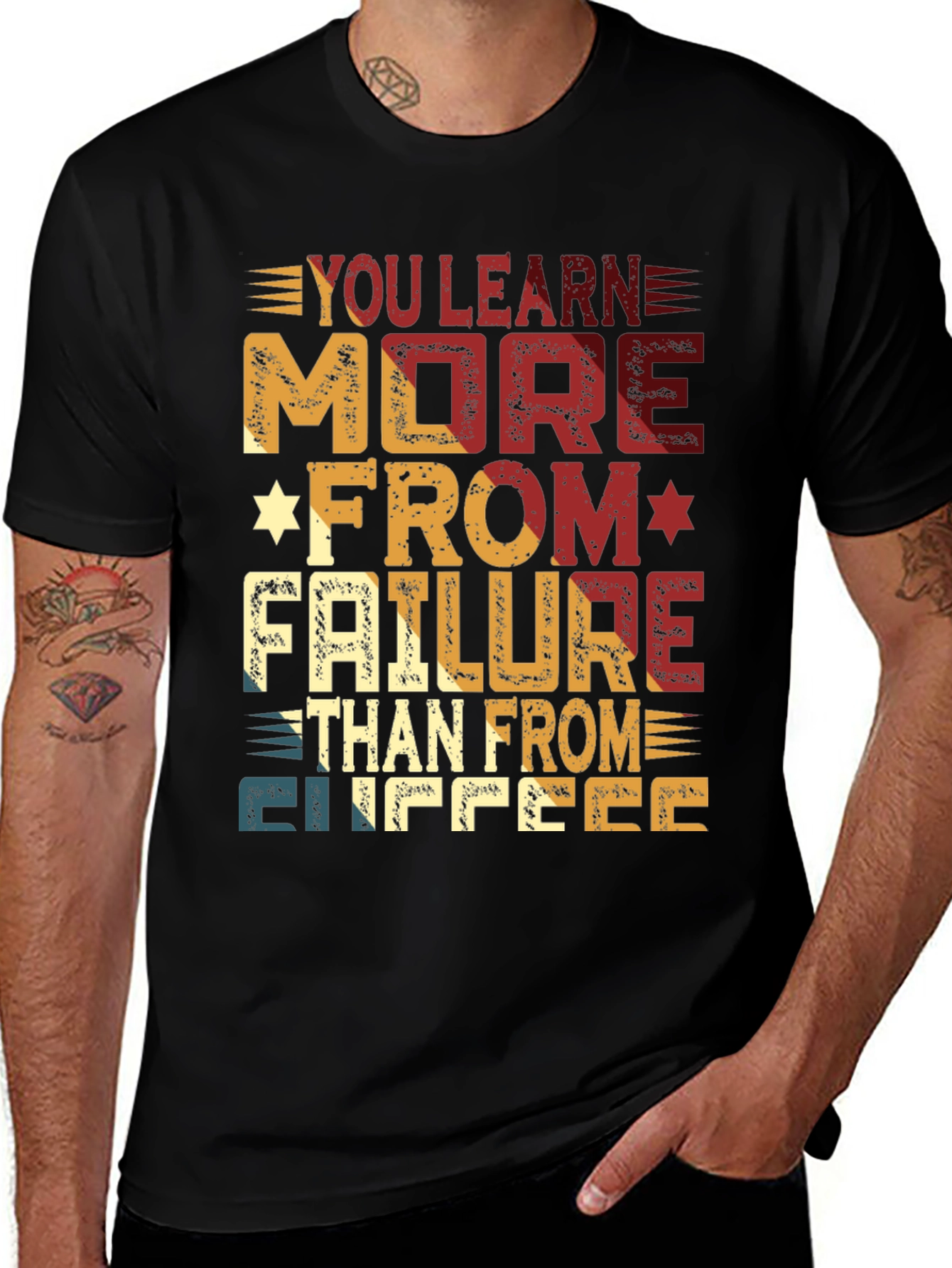 Variant 25 of Inspirational Quote T-Shirt - Failure Teaches More Than Success