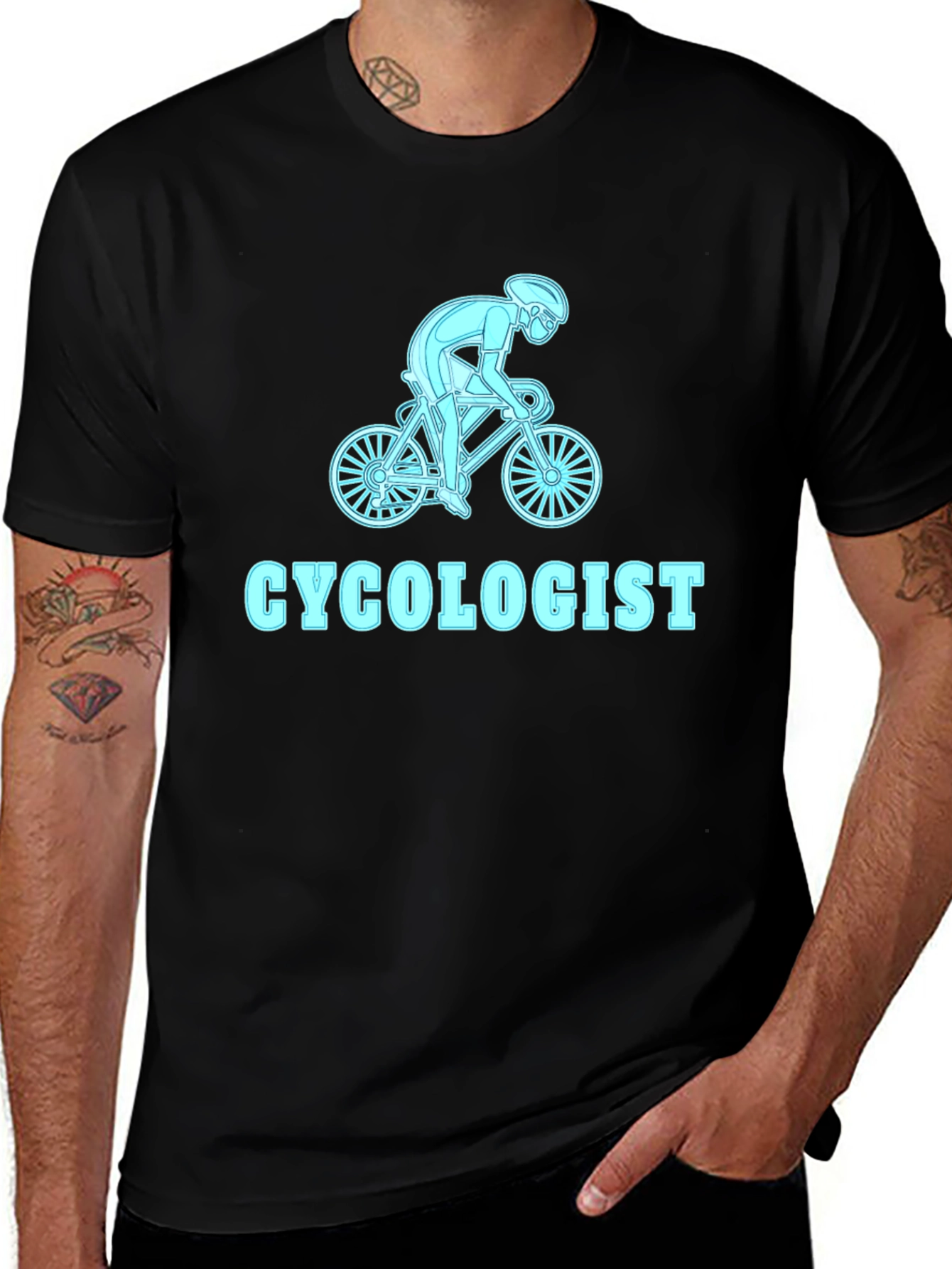 Black Cycologist T-Shirt - Cycling Enthusiast Tee main image