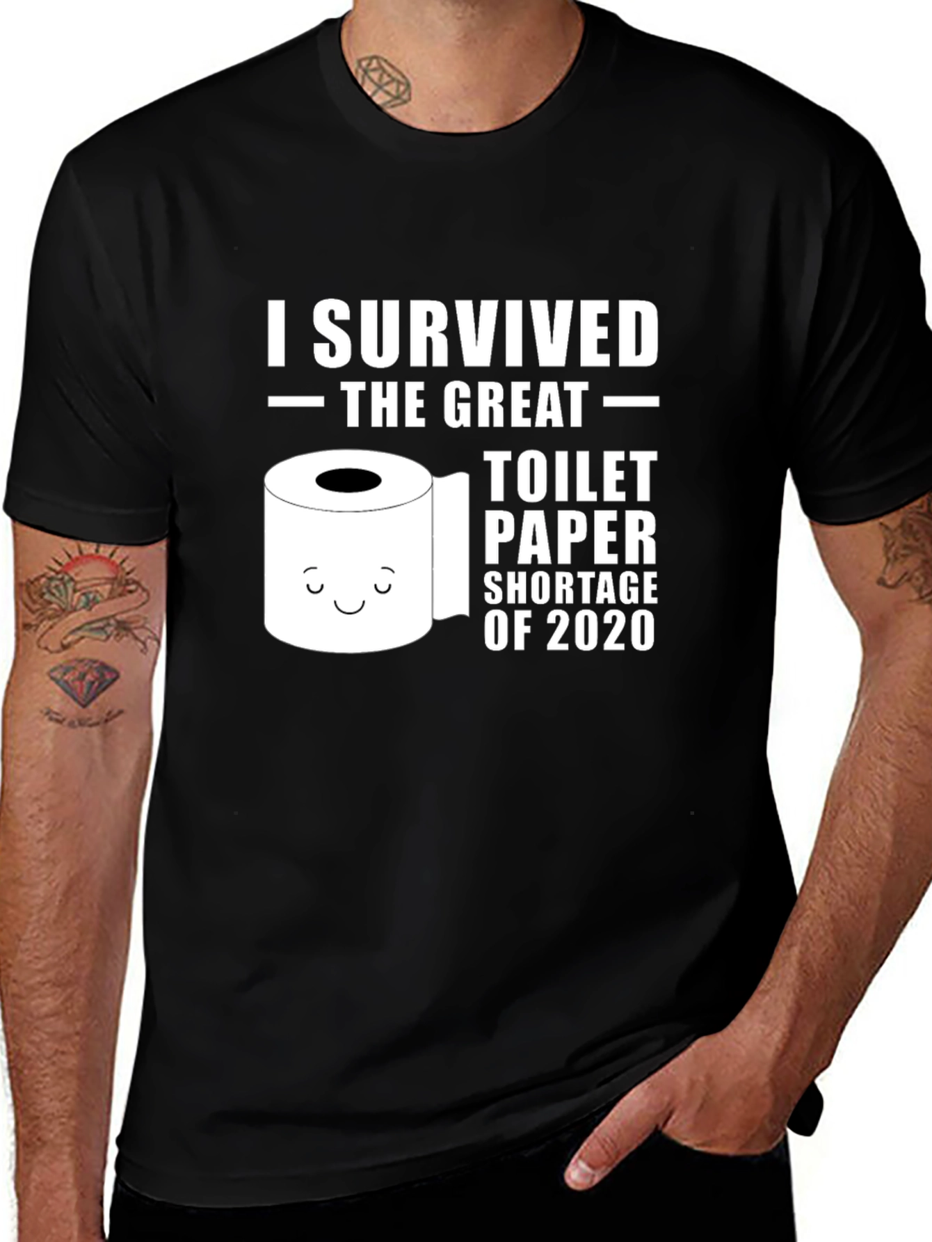 Variant 14 of I Survived Toilet Paper Shortage 2020 Black T-Shirt