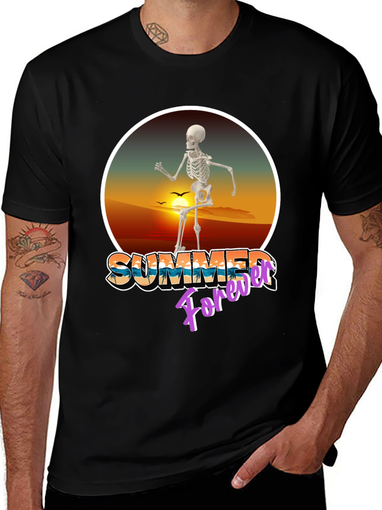 Variant 23 of Summer Forever Skeleton Graphic T-Shirt
