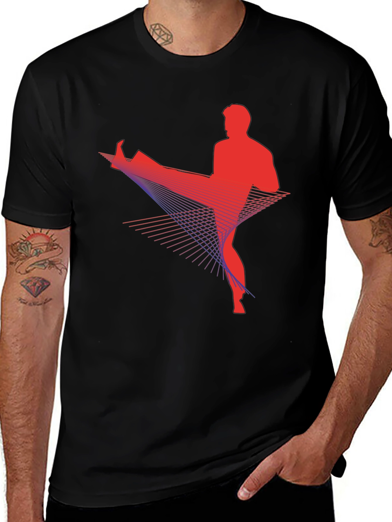 Variant 27 of Martial Arts Kick Black T-Shirt