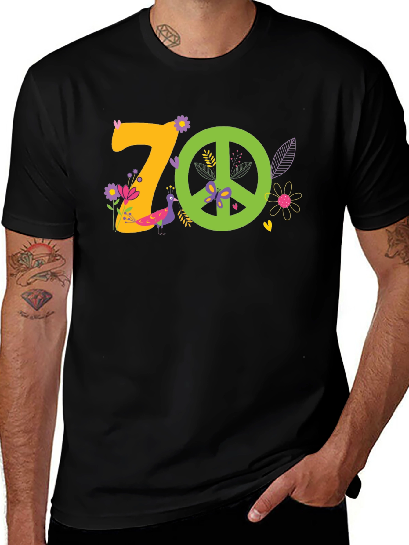 Variant 9 of 70s Peace Sign Graphic Tee - Retro Vibe