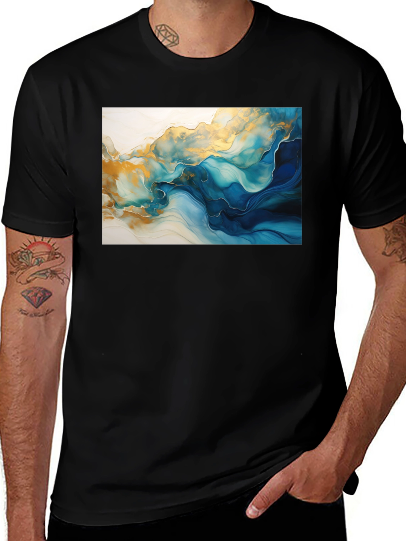 Variant 24 of Abstract Art Men's Black Graphic Tee