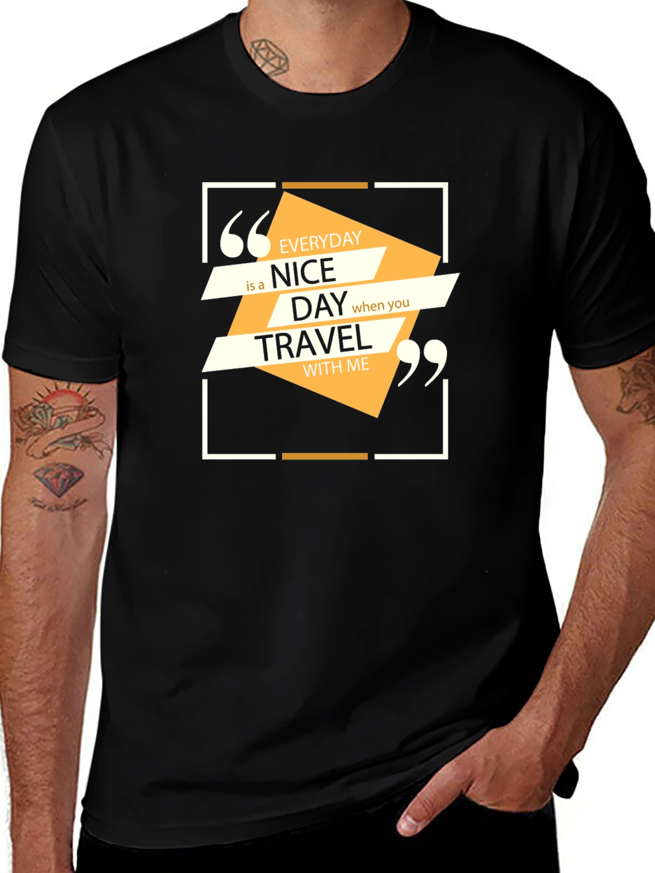 Black Everyday Nice Day Travel T-Shirt main image