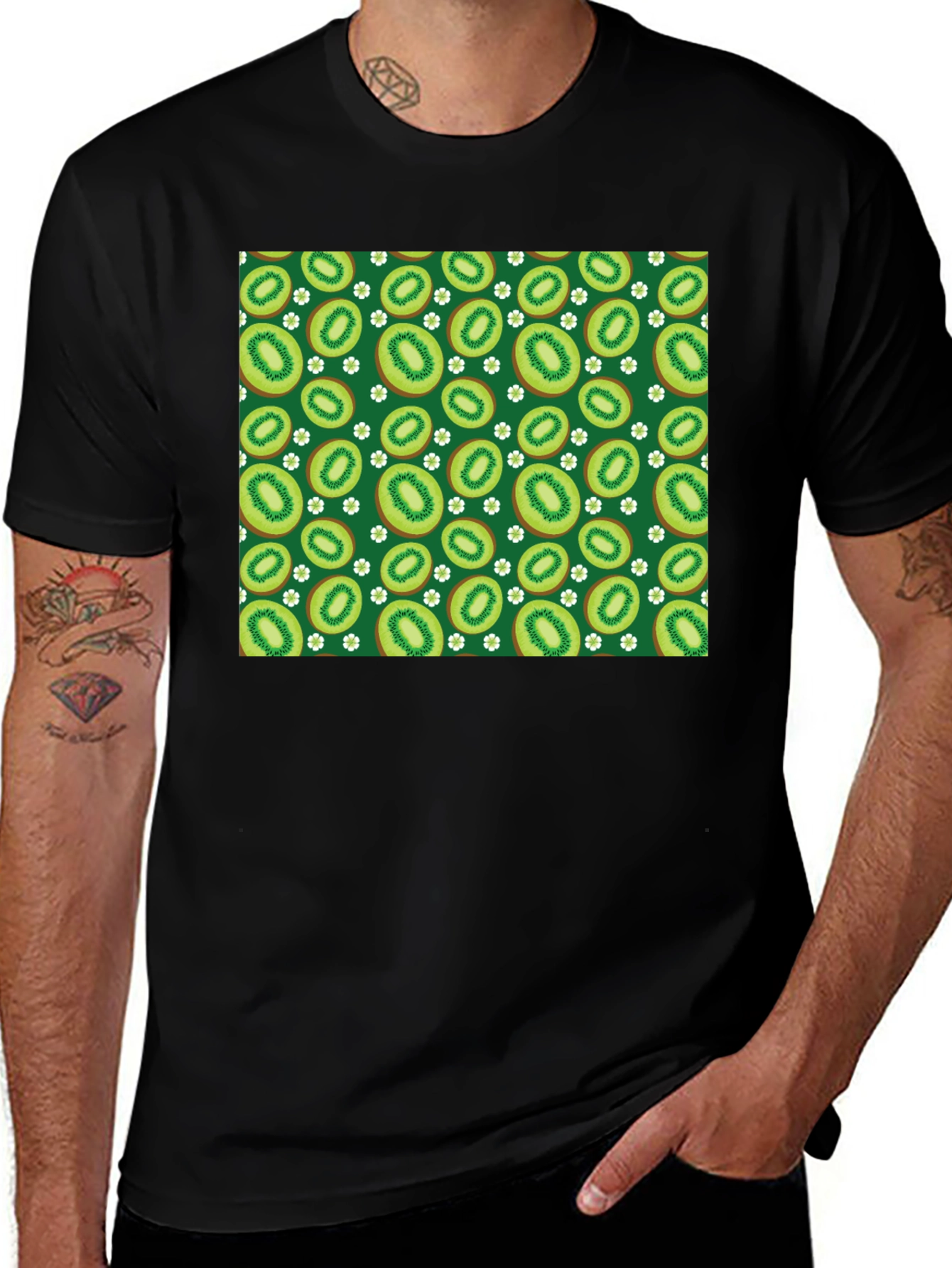 Variant 11 of Kiwi Fruit Pattern T-Shirt