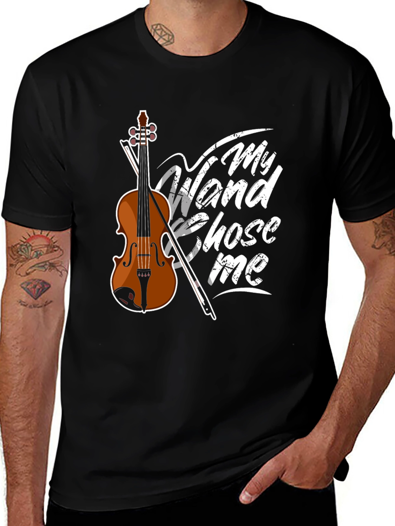 Variant 14 of My Wand Chose Me Violin Graphic T-Shirt