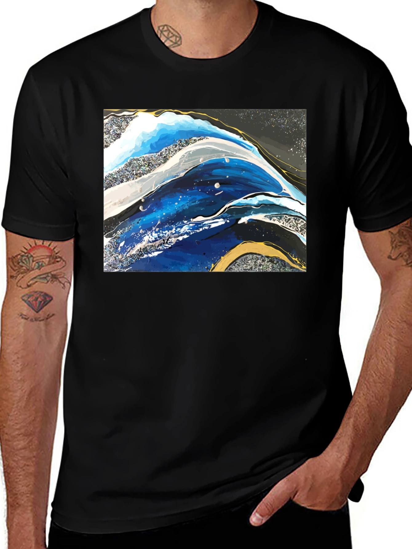 Variant 22 of Abstract Art Graphic Tee - Black Unisex T-Shirt