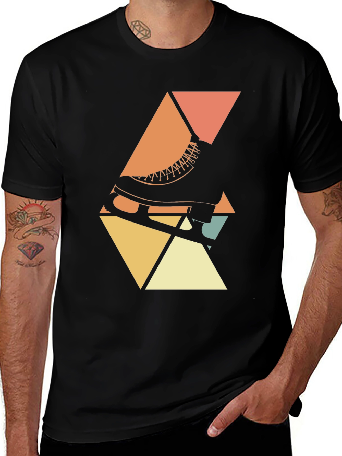Variant 20 of Retro Skate T-Shirt - Geometric Design