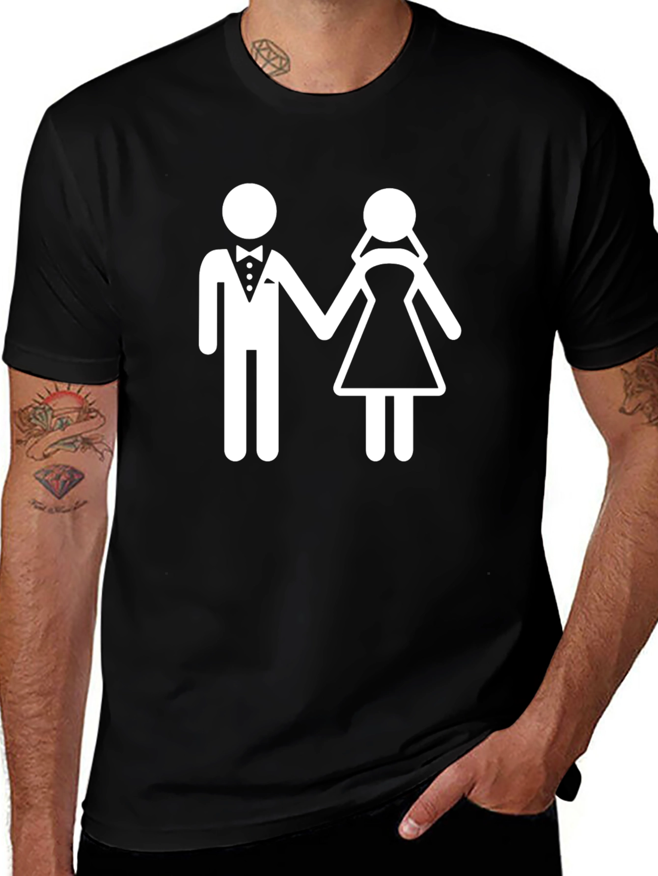 Variant 26 of Wedding Couple Graphic T-Shirt - Groom & Bride