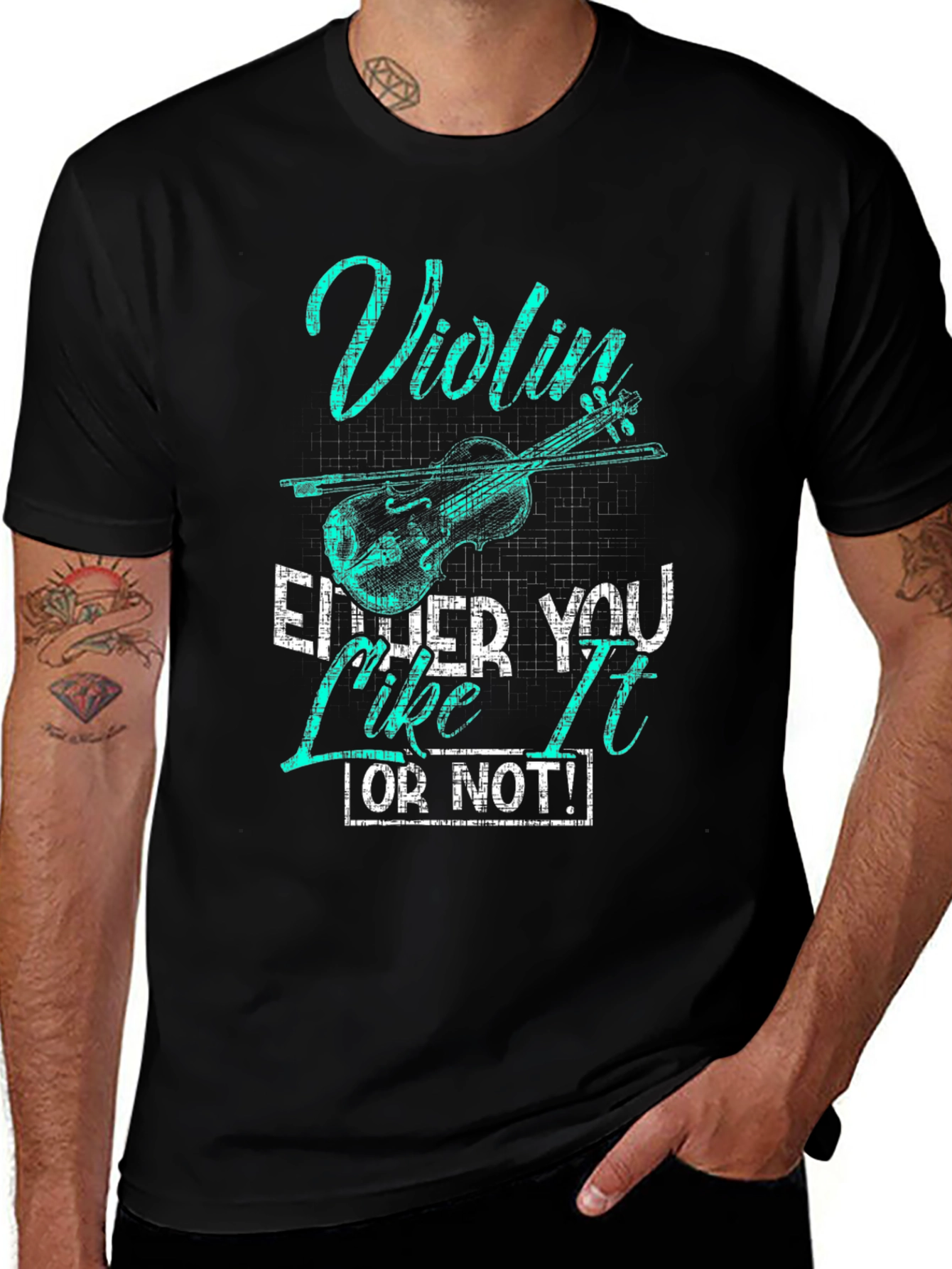 Variant 11 of Violin Lover Graphic Tee - Like It or Not!