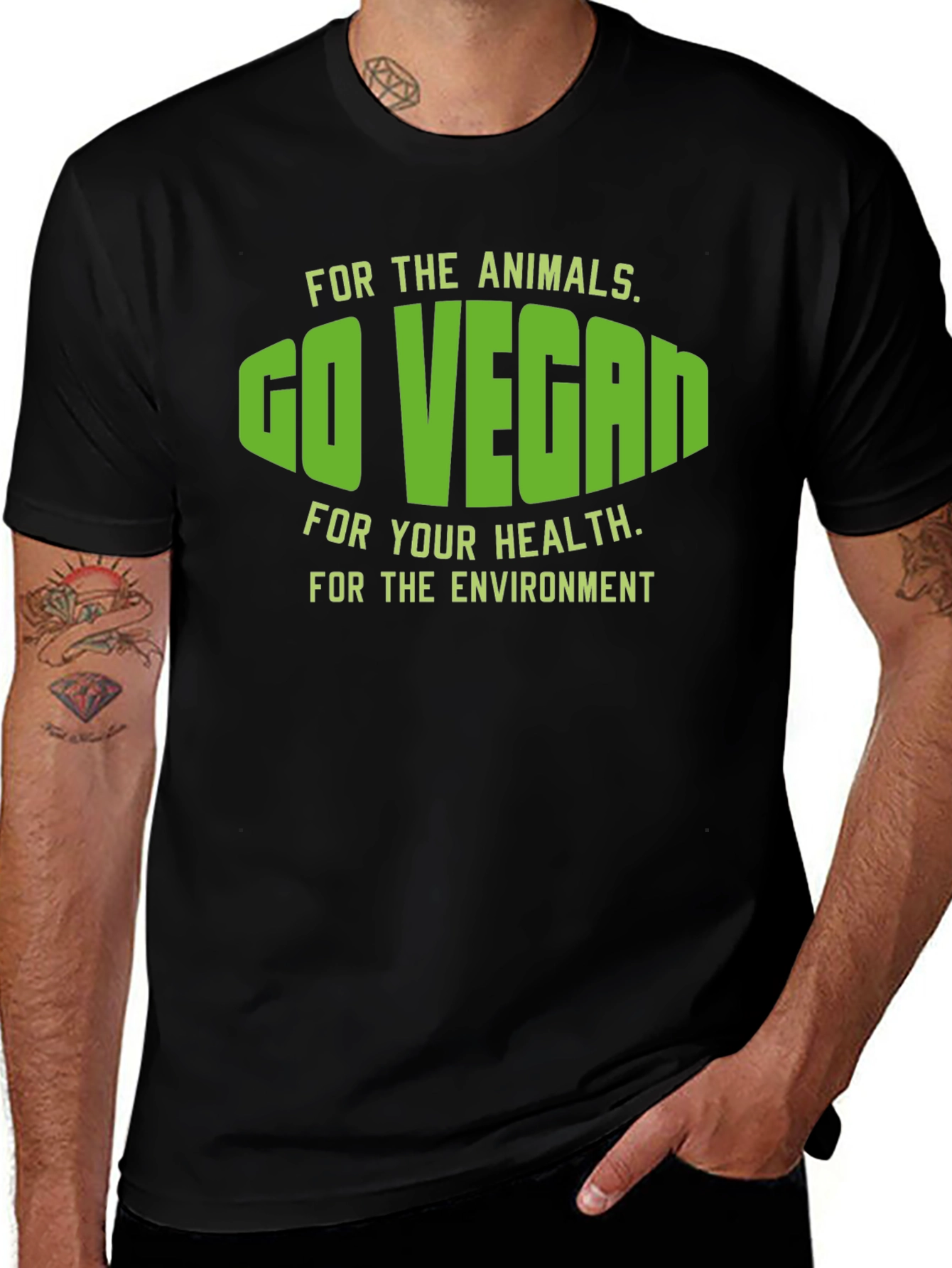 Variant 29 of Go Vegan T-Shirt - For Animals, Health, Environment