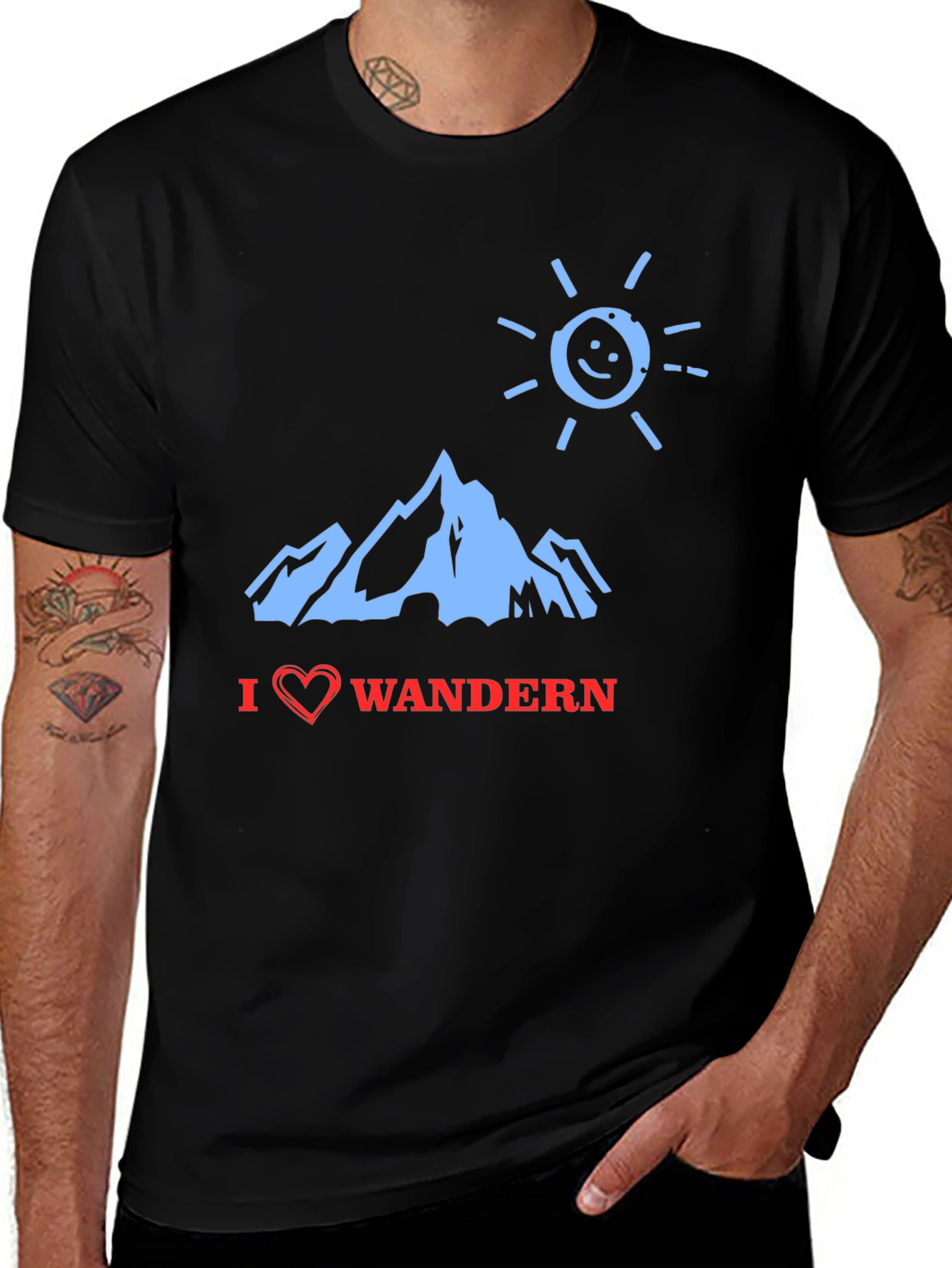 Variant 19 of Hiking Lover T-Shirt - Mountain Sun Graphic Tee
