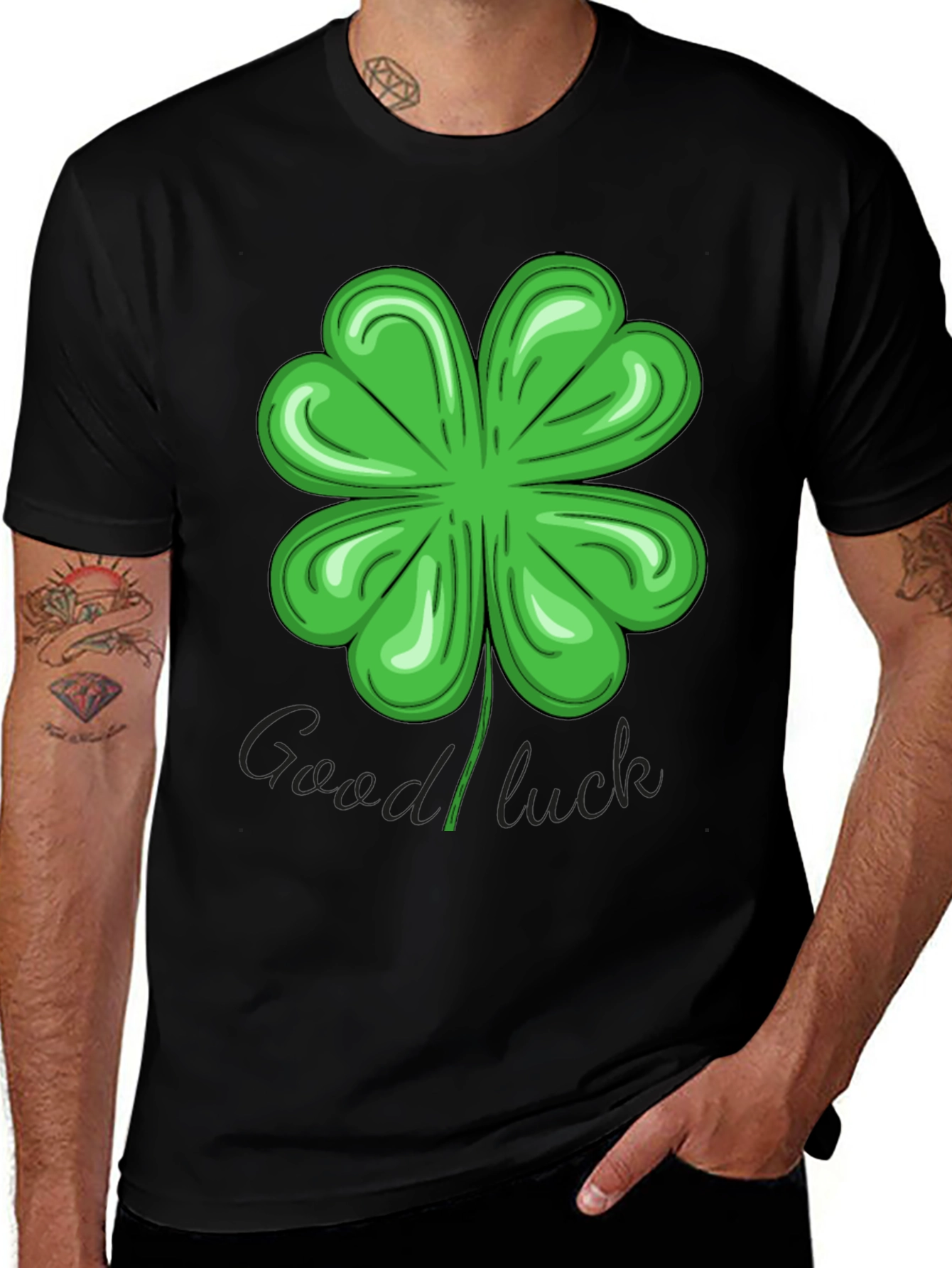 Variant 15 of Lucky Four-Leaf Clover Graphic T-Shirt