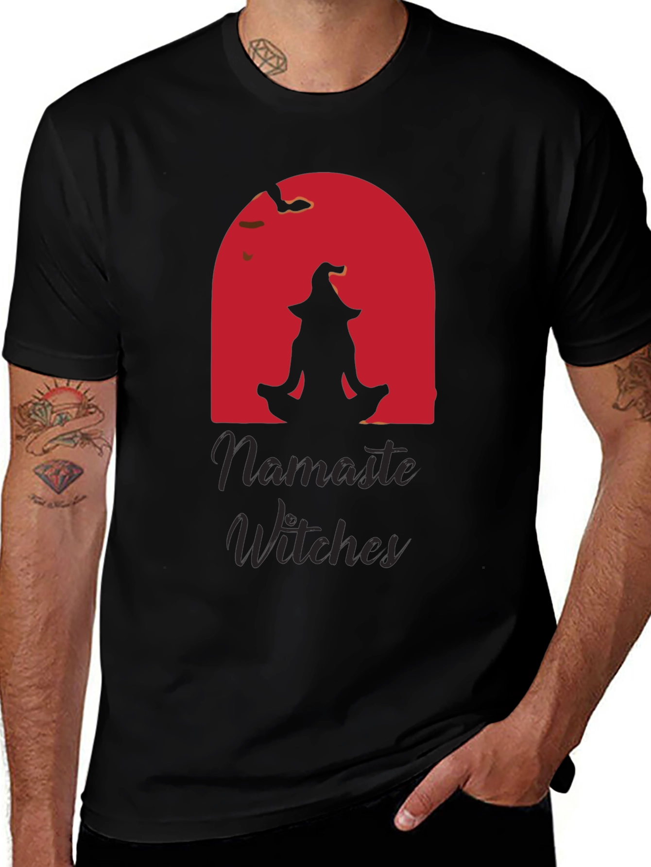 Variant 26 of Namaste Witches T-Shirt - Halloween Yoga Tee