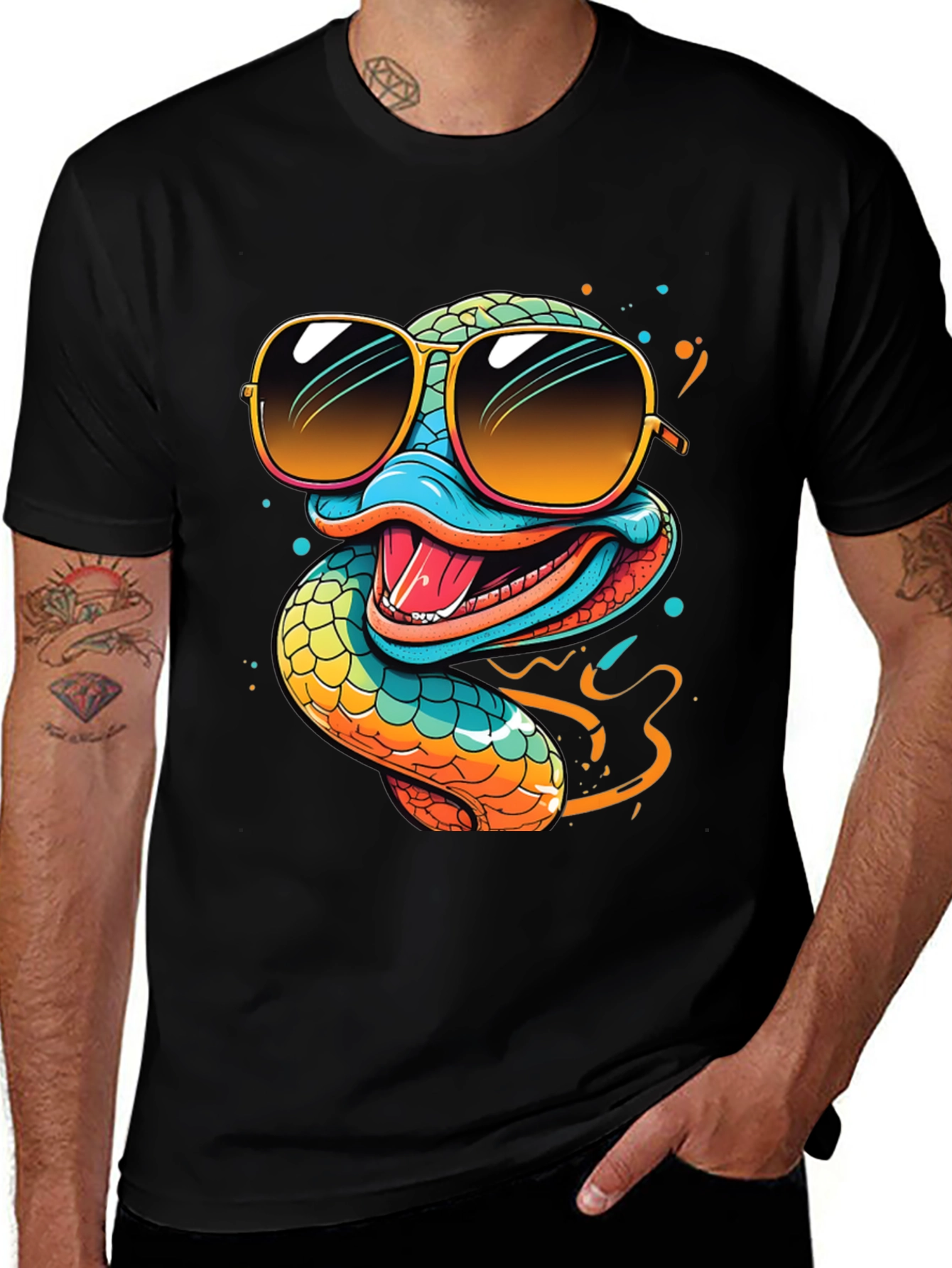 Variant 5 of Cool Snake T-Shirt - Quirky Graphic Tee