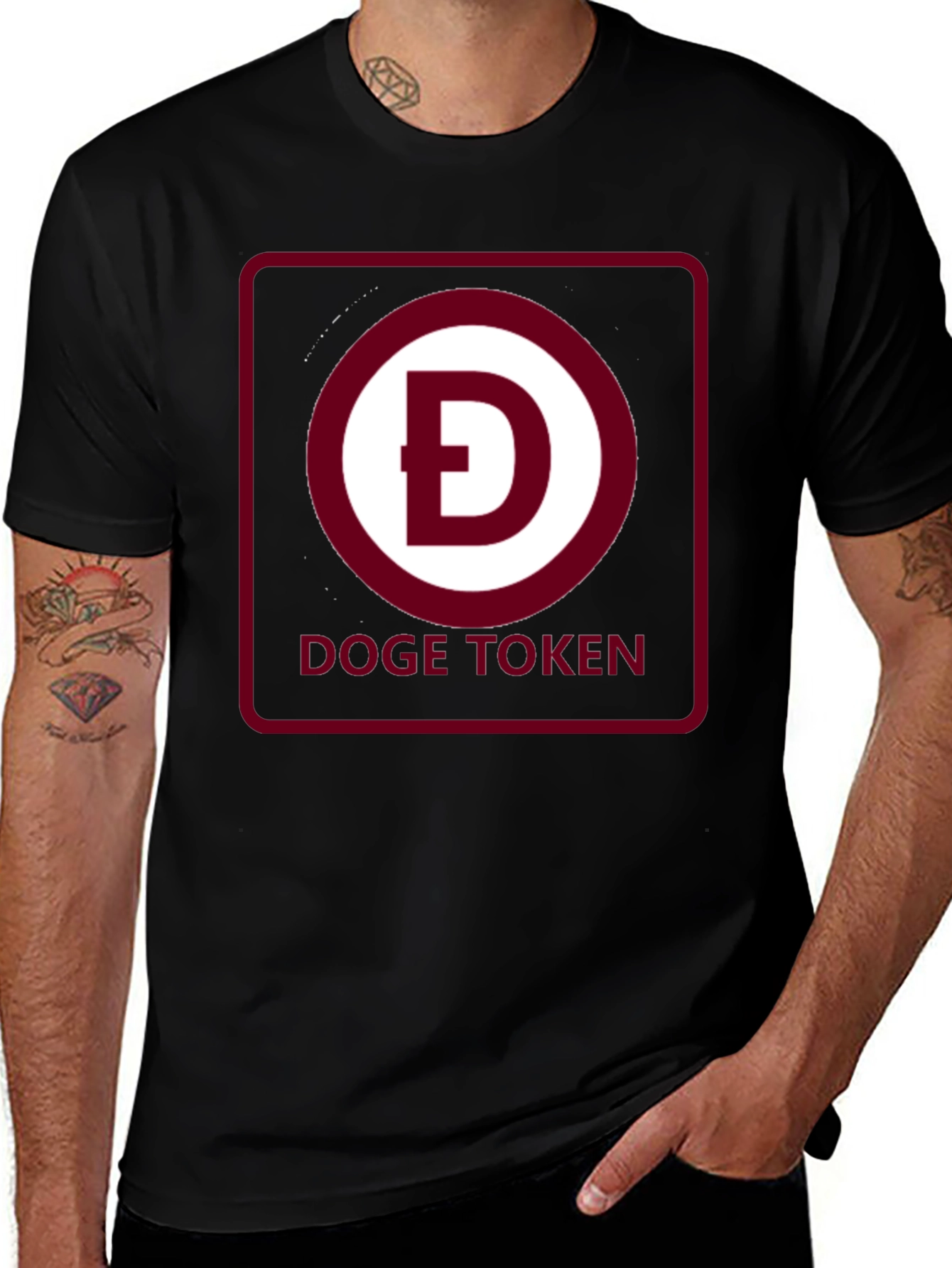 Variant 10 of Doge Token T-Shirt - Black Crypto Tee