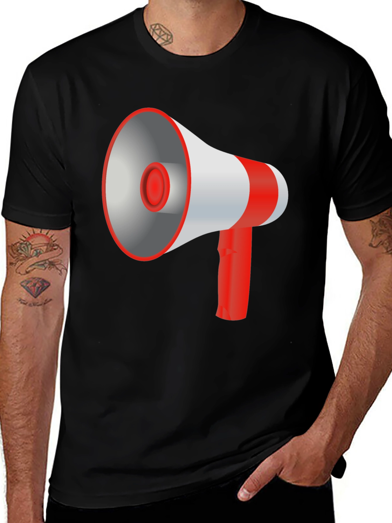 Variant 3 of Megaphone Graphic Black T-Shirt