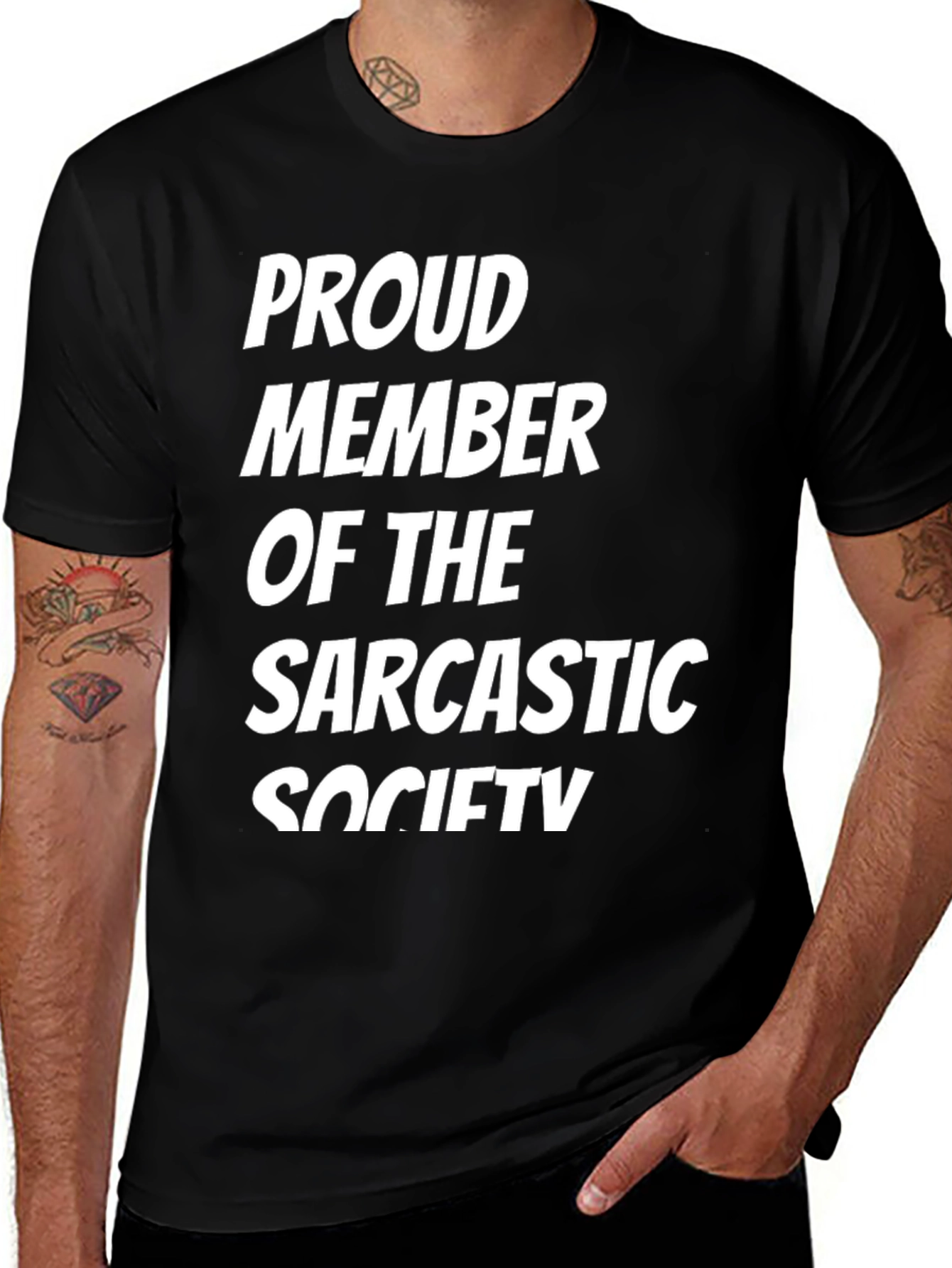 Variant 23 of Sarcastic Society Tee - Men's Black Graphic T-Shirt