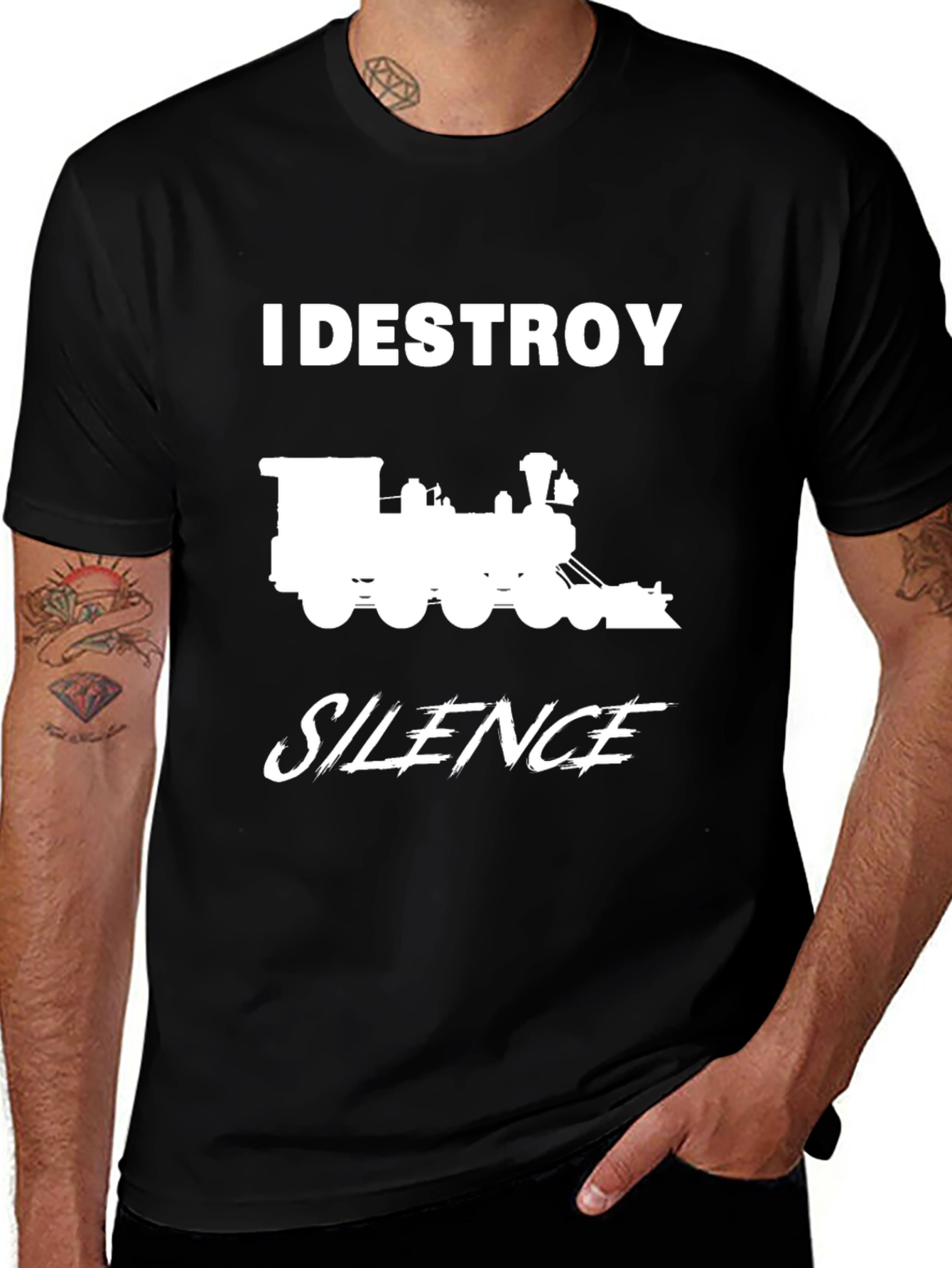 Variant 11 of I Destroy Silence Train T-Shirt