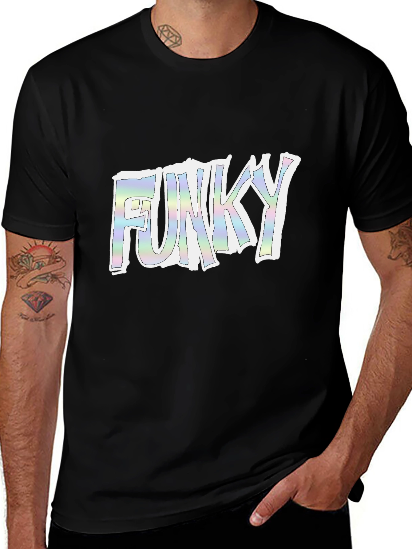 Variant 11 of Funky Graphic Tee - Holographic Style