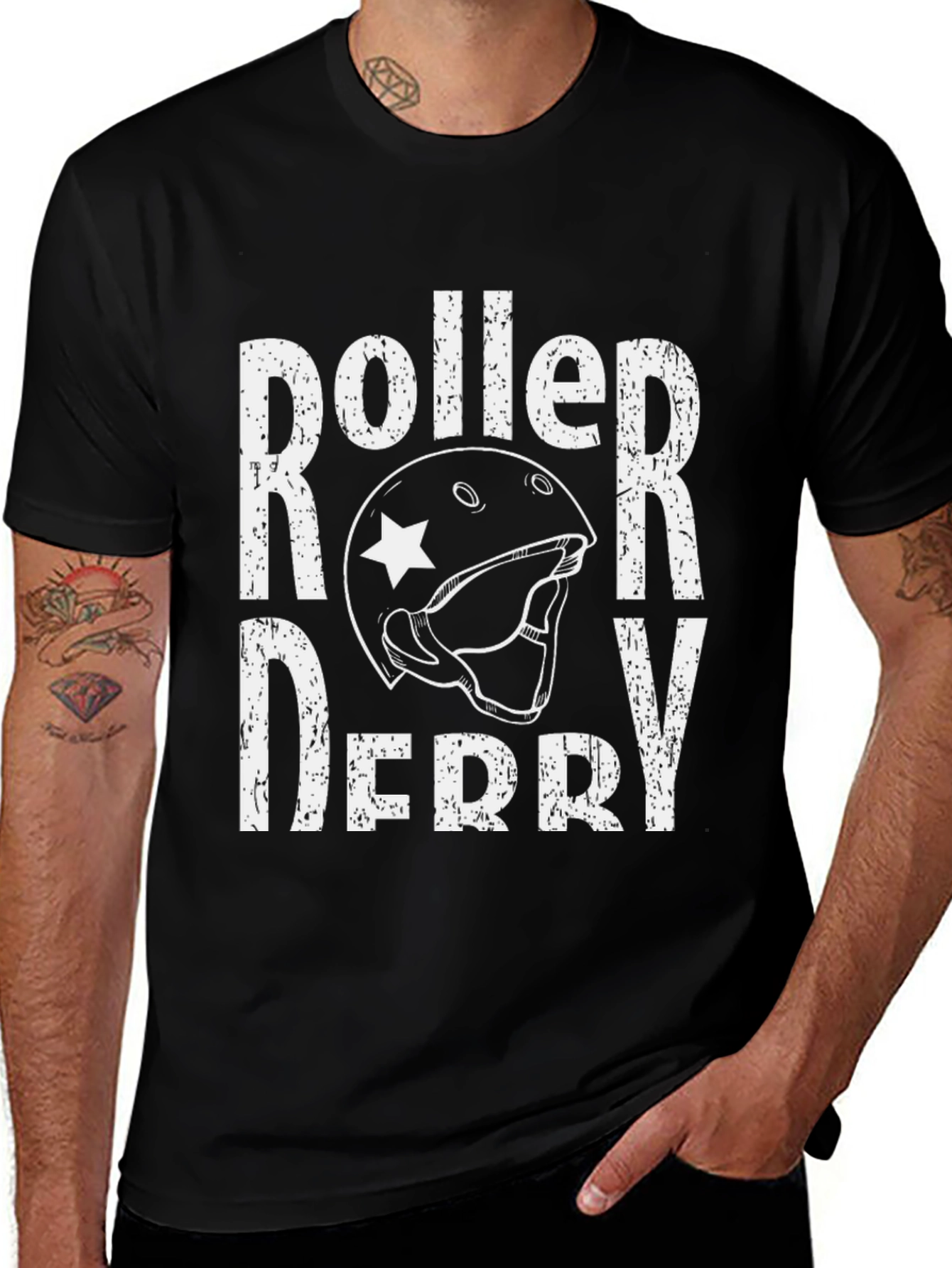 Variant 5 of Roller Derby Graphic Tee - Unisex Black T-Shirt