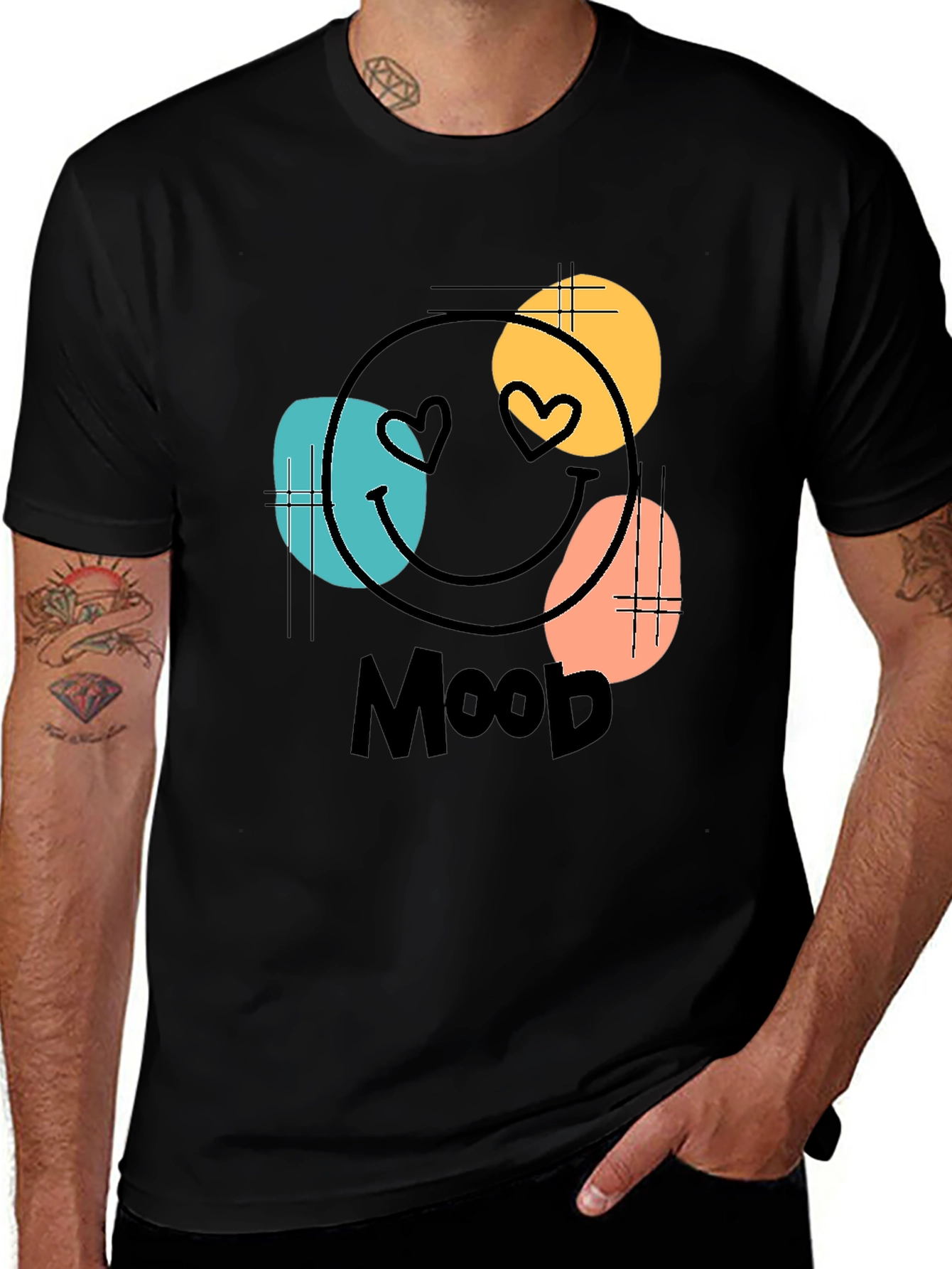 Variant 12 of Mood Graphic Tee - Black Cotton Blend