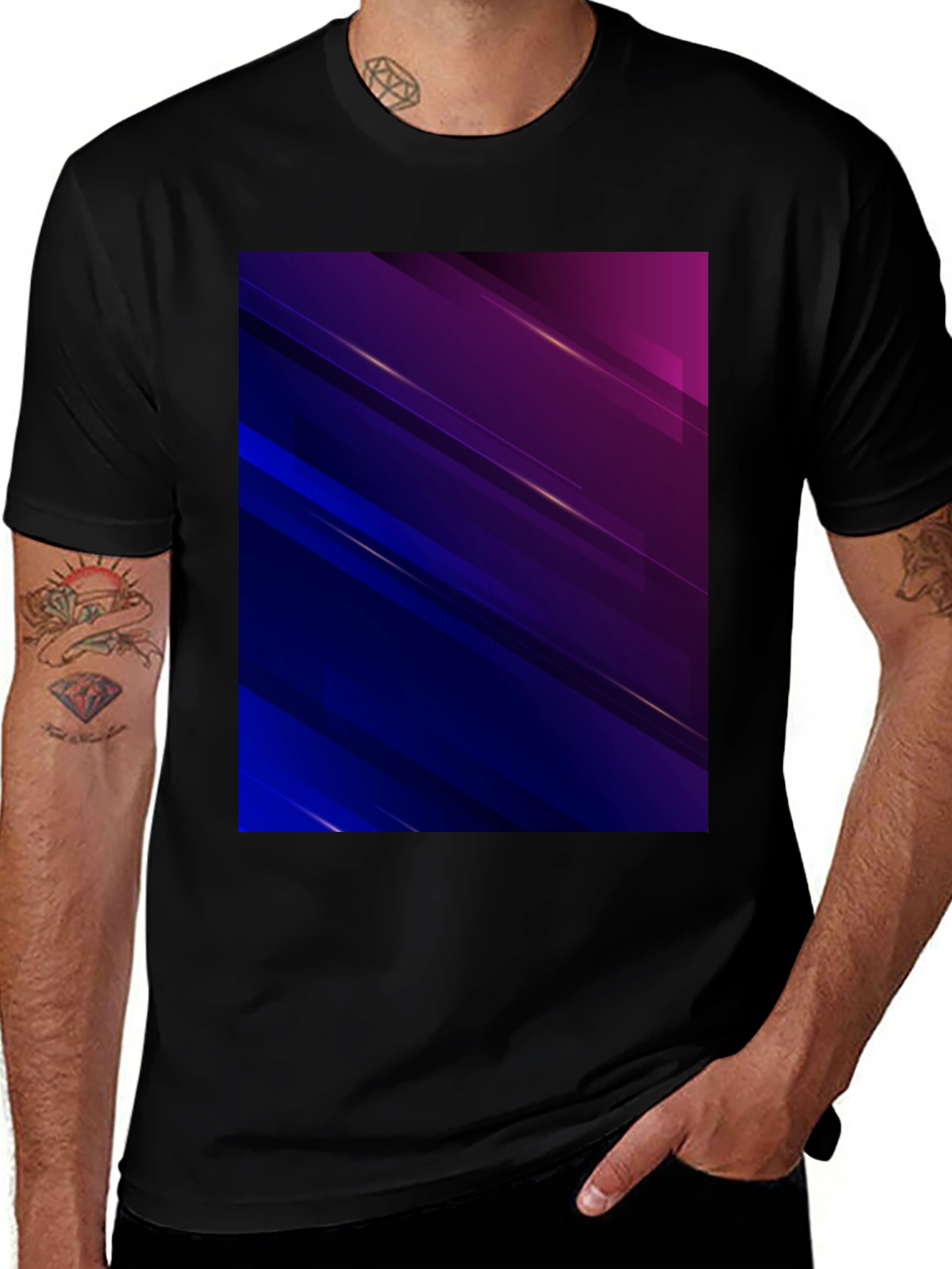 Variant 19 of Abstract Geometric Black T-Shirt