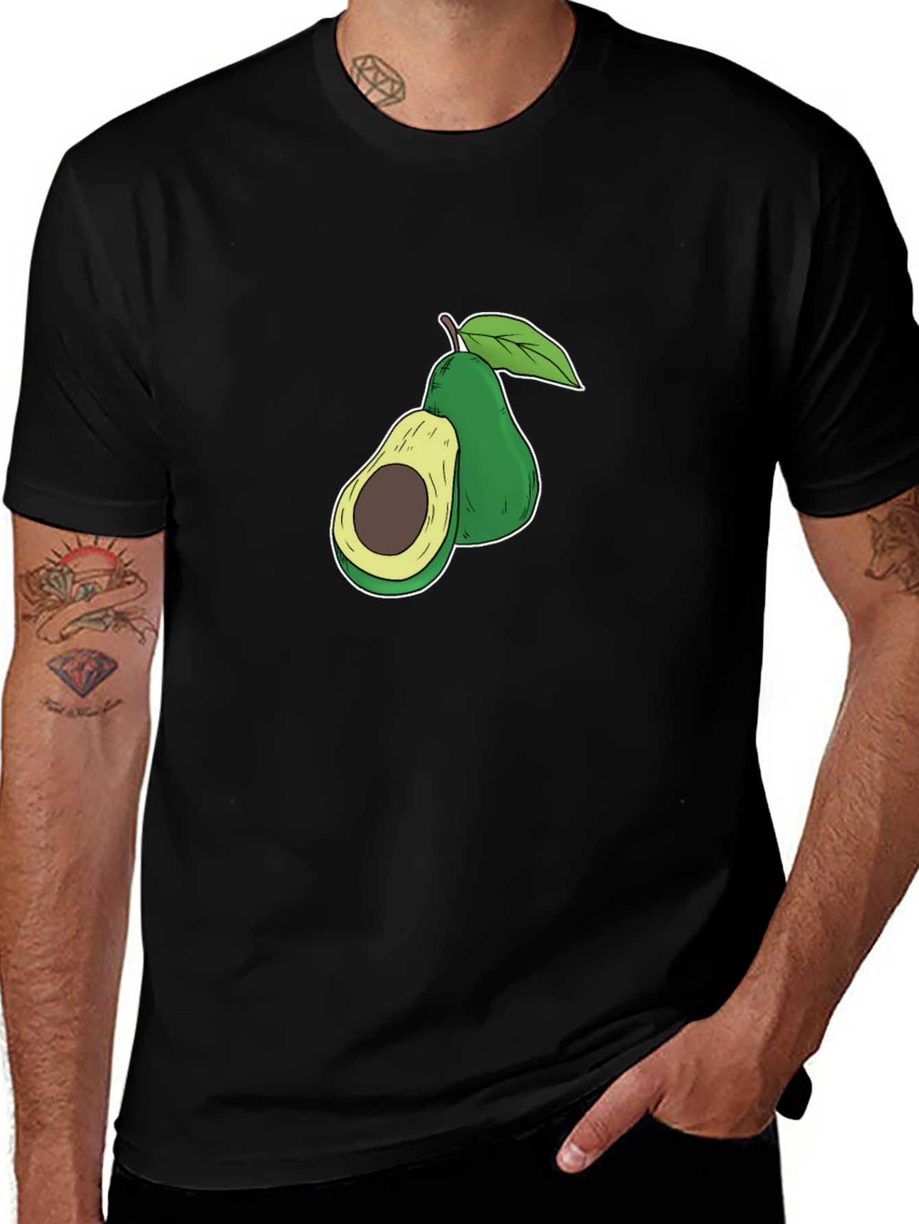 Variant 2 of Avocado Graphic Print Black T-Shirt