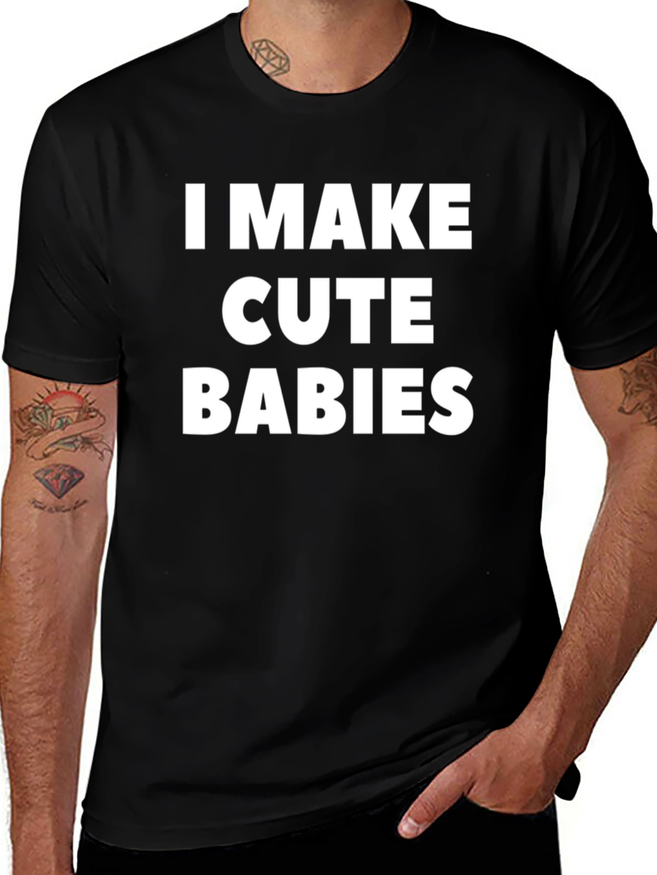 Variant 10 of I Make Cute Babies Graphic Tee - Mens Black T-Shirt