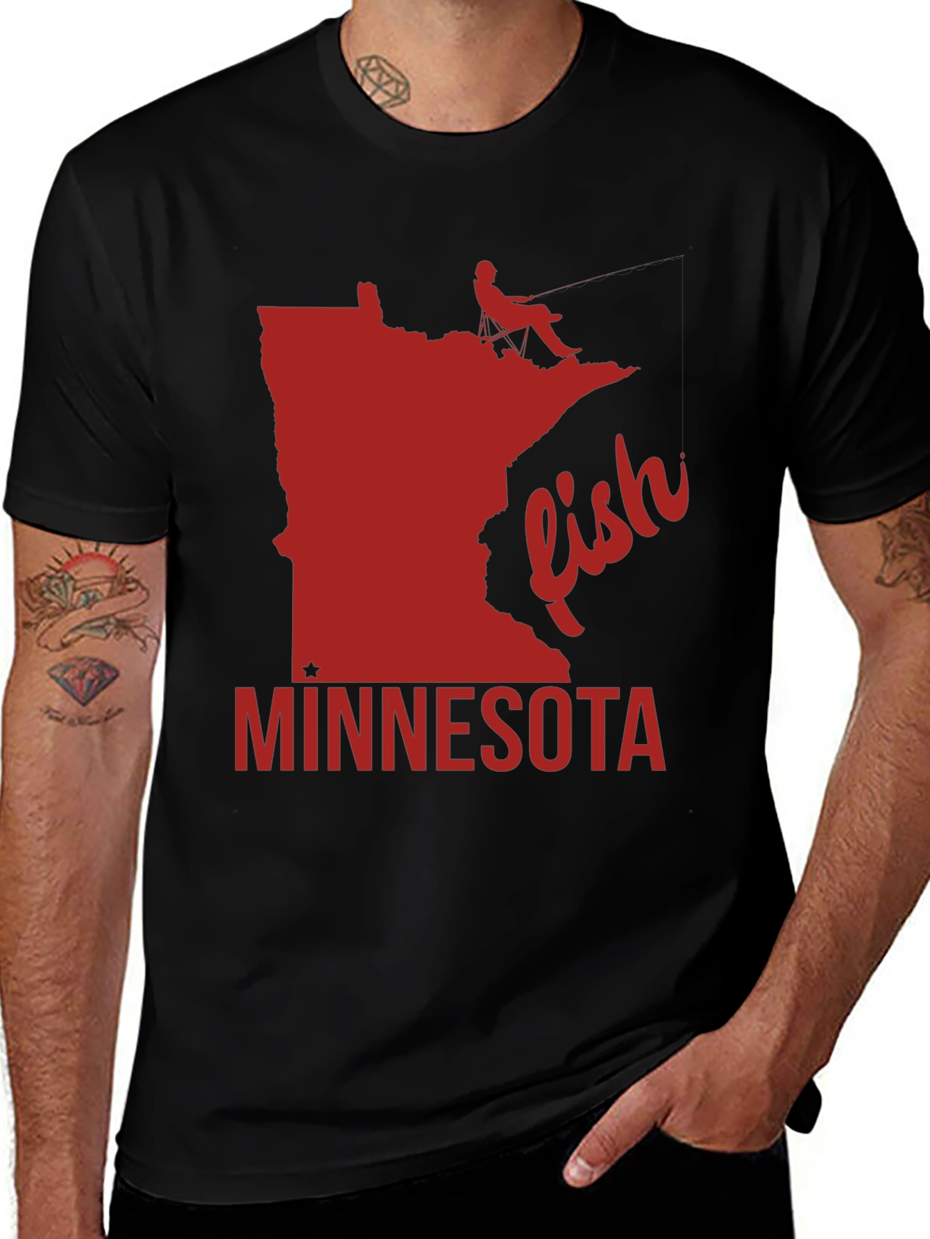 Variant 5 of Minnesota Fishing T-Shirt - State Pride Tee