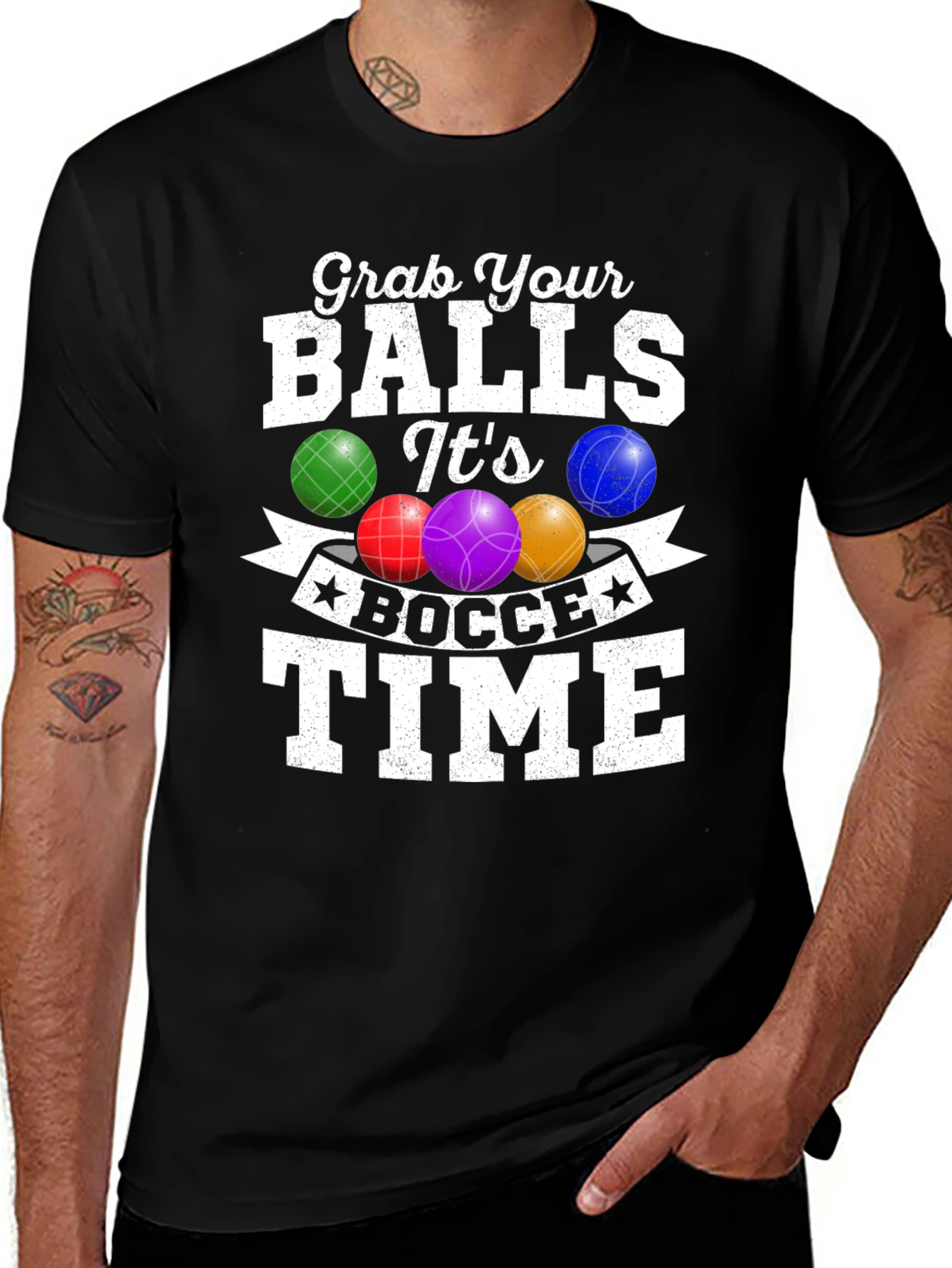 Variant 12 of Grab Your Balls It's Bocce Time T-Shirt