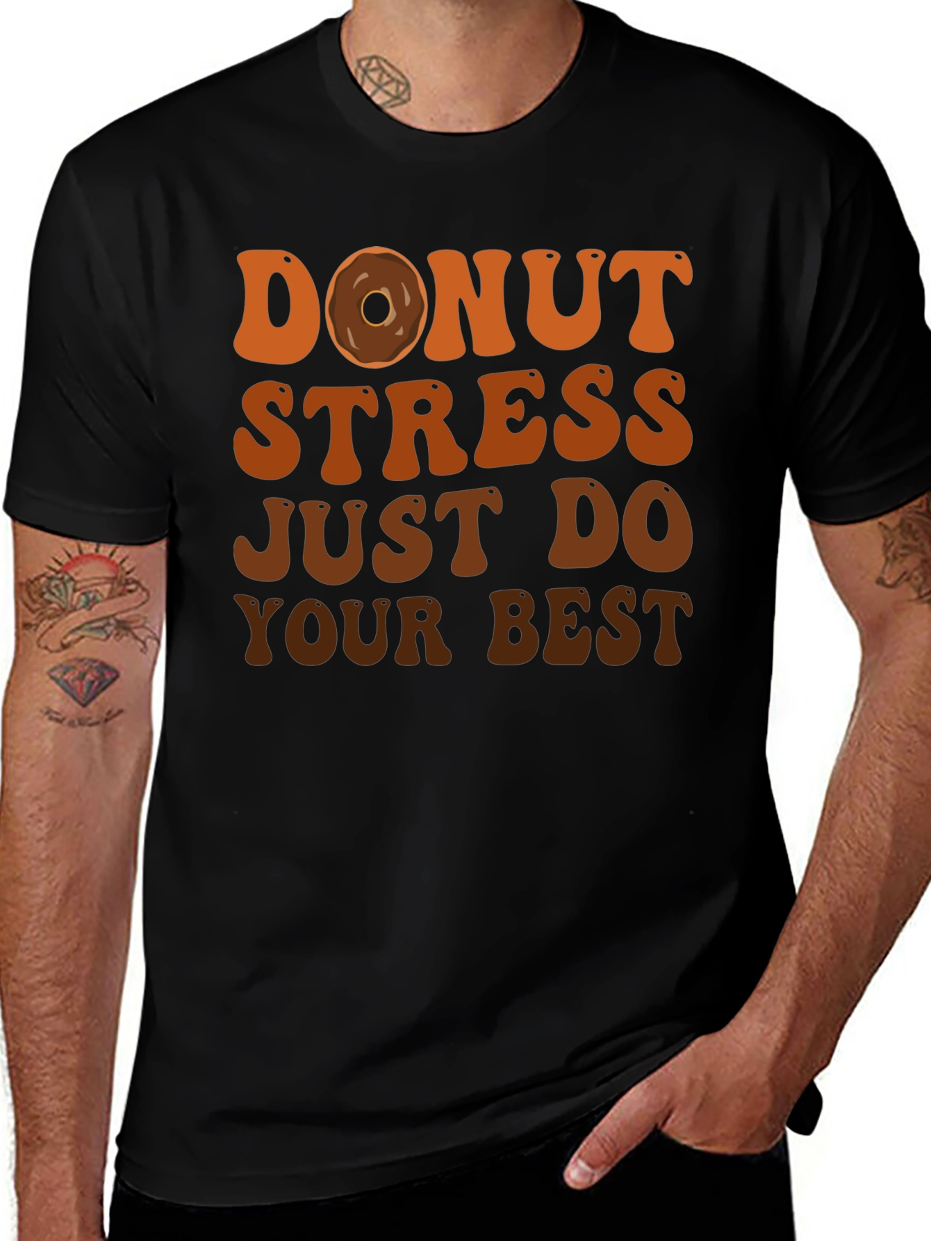 Variant 25 of Donut Stress T-Shirt - Funny Motivational Tee