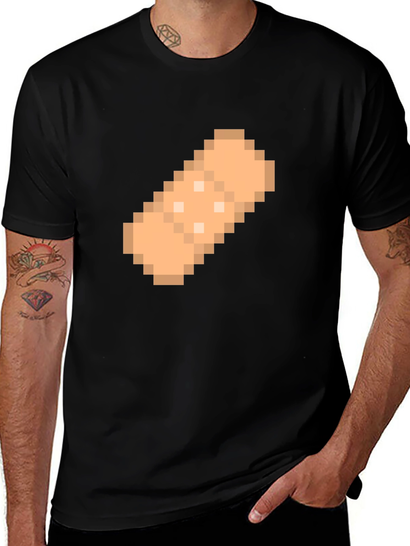 Variant 21 of Pixelated Bandage Graphic T-Shirt - Black