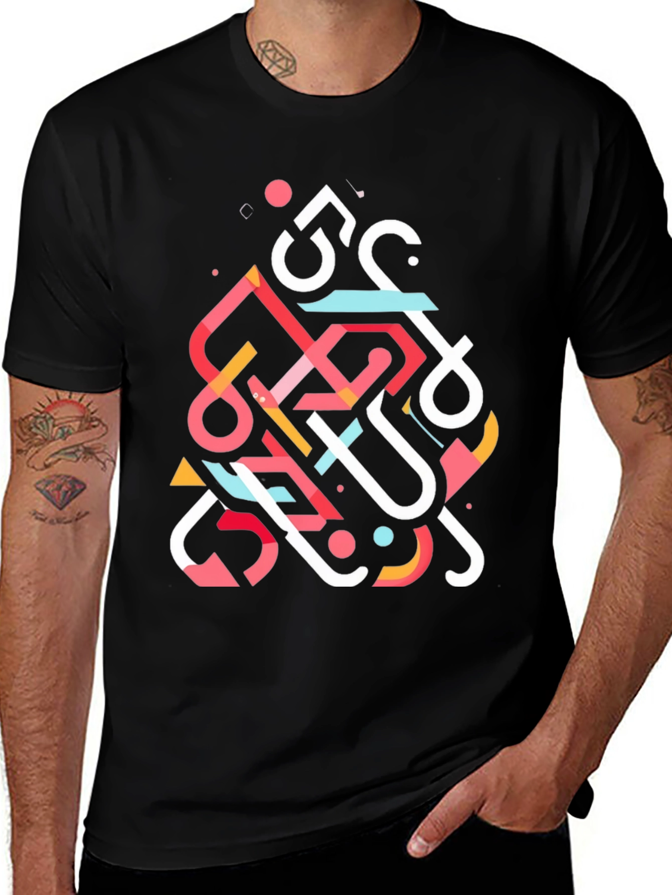 Variant 3 of Abstract Graphic Print Black T-Shirt