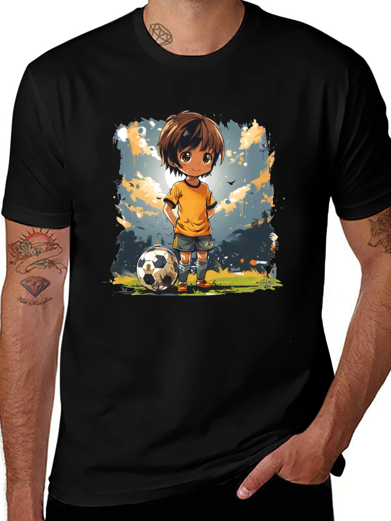 Variant 10 of Soccer Kid Graphic Tee - Playful Cartoon Design
