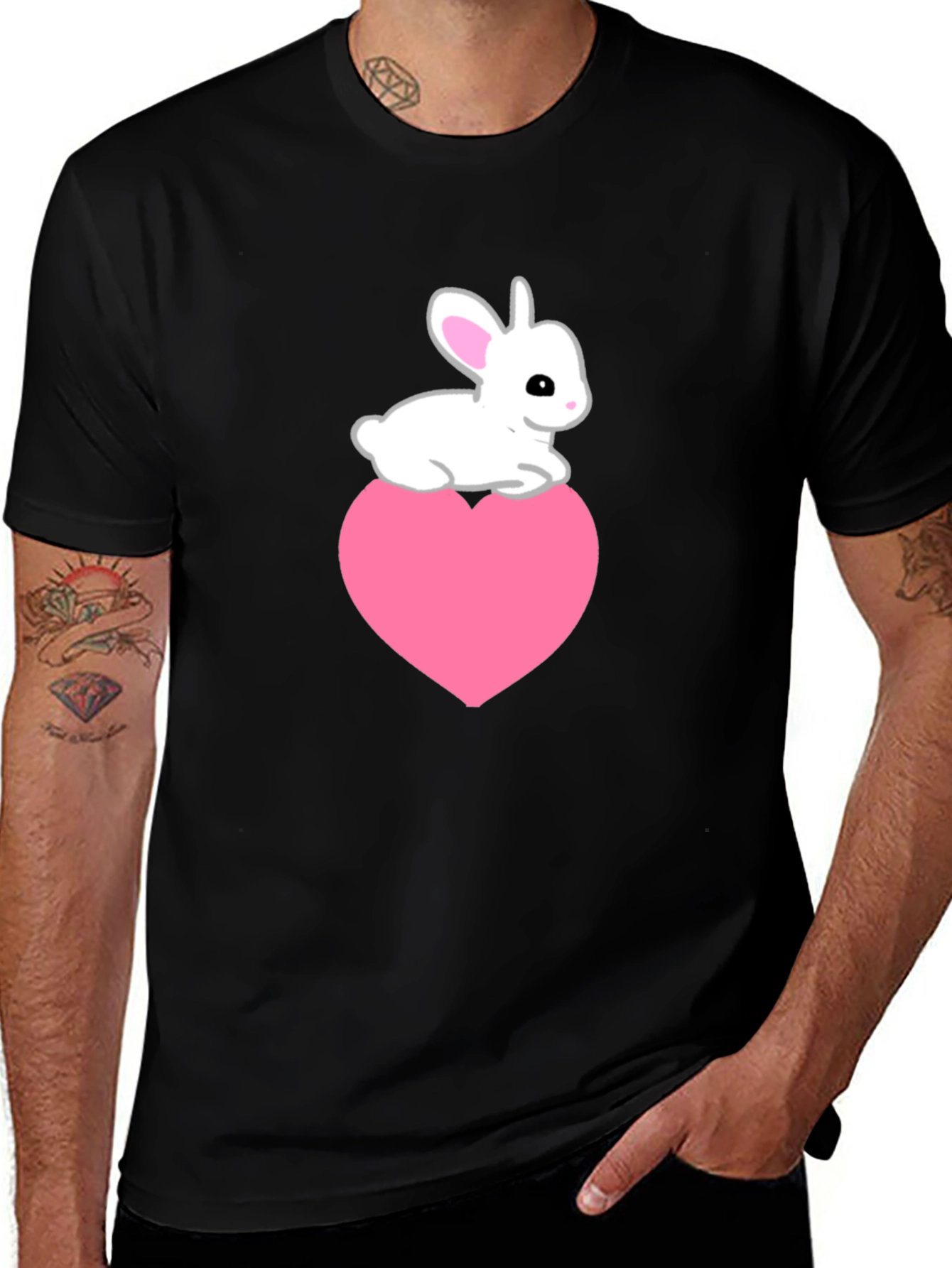 Variant 9 of Rabbit Heart Tee - Cute Graphic T-Shirt