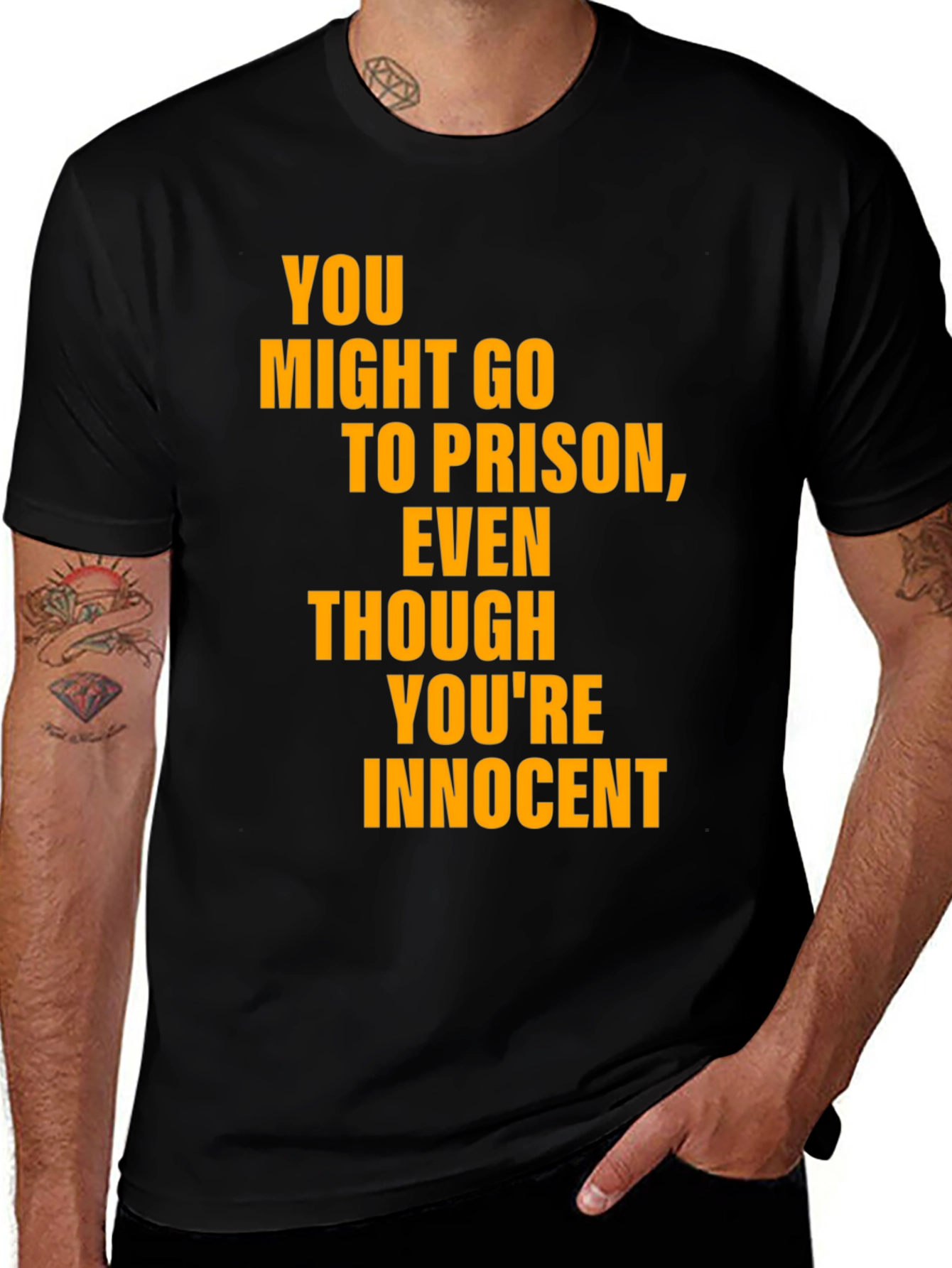 Variant 22 of Humorous Slogan T-Shirt - "Innocent"