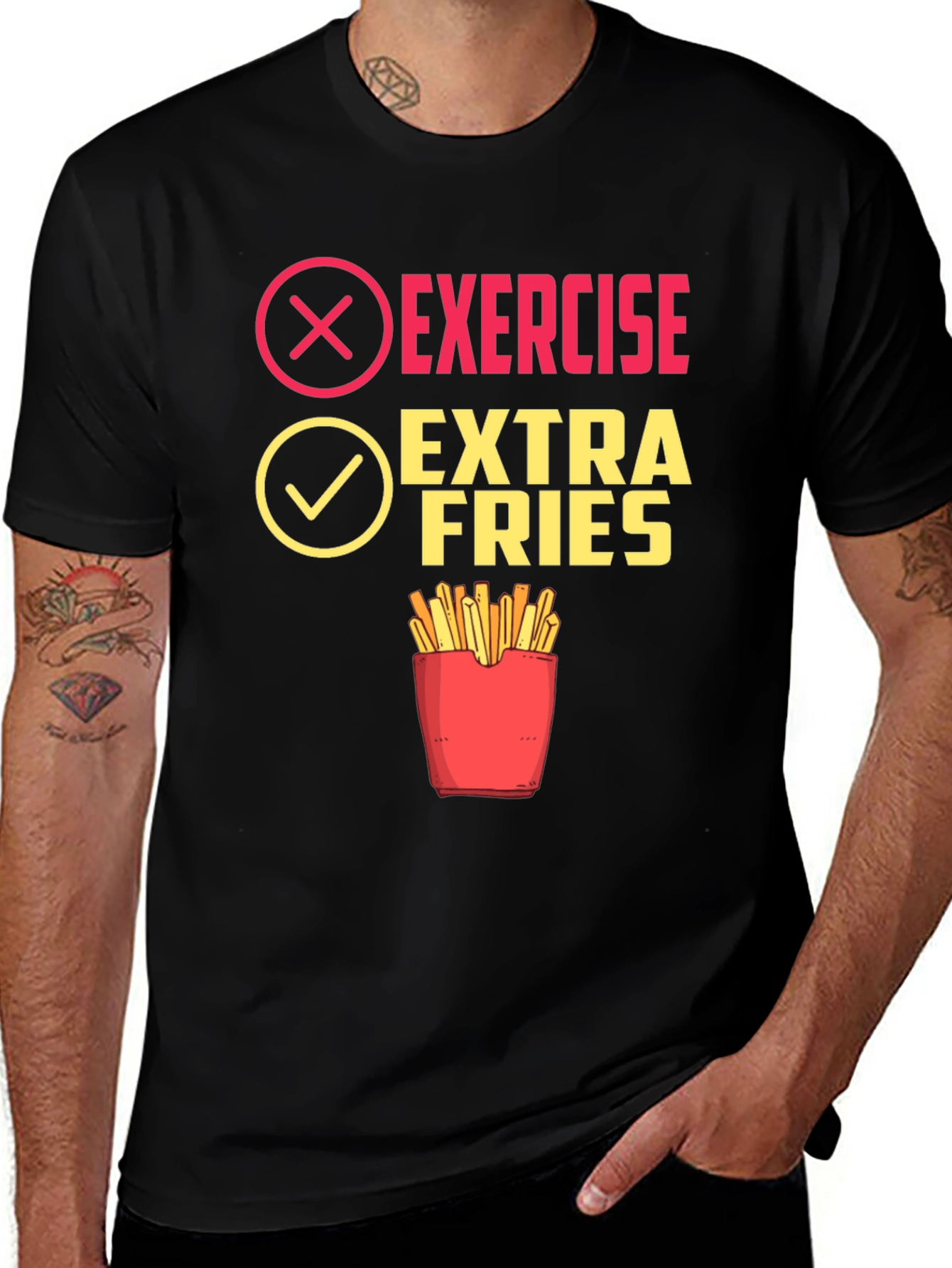 Variant 13 of Extra Fries Please! Funny Graphic Tee