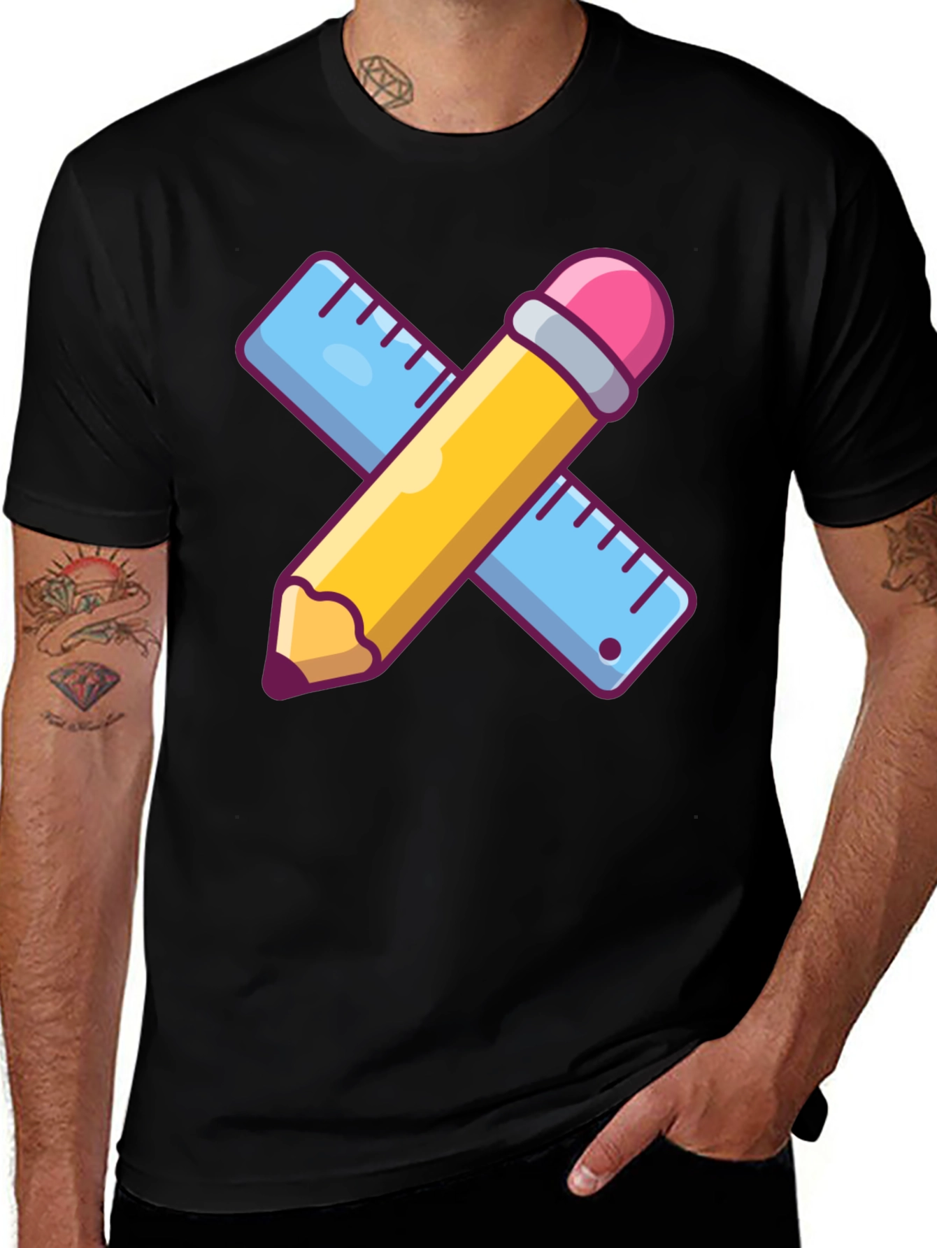 Variant 12 of Pencil & Ruler Graphic Tee - Back to School Style