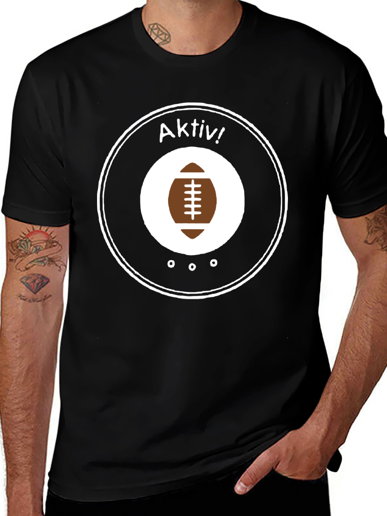 Variant 3 of Aktiv Football Graphic T-Shirt - Black