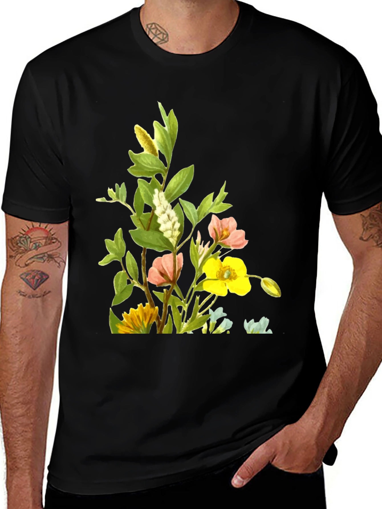 Variant 14 of Floral Print Men's T-Shirt
