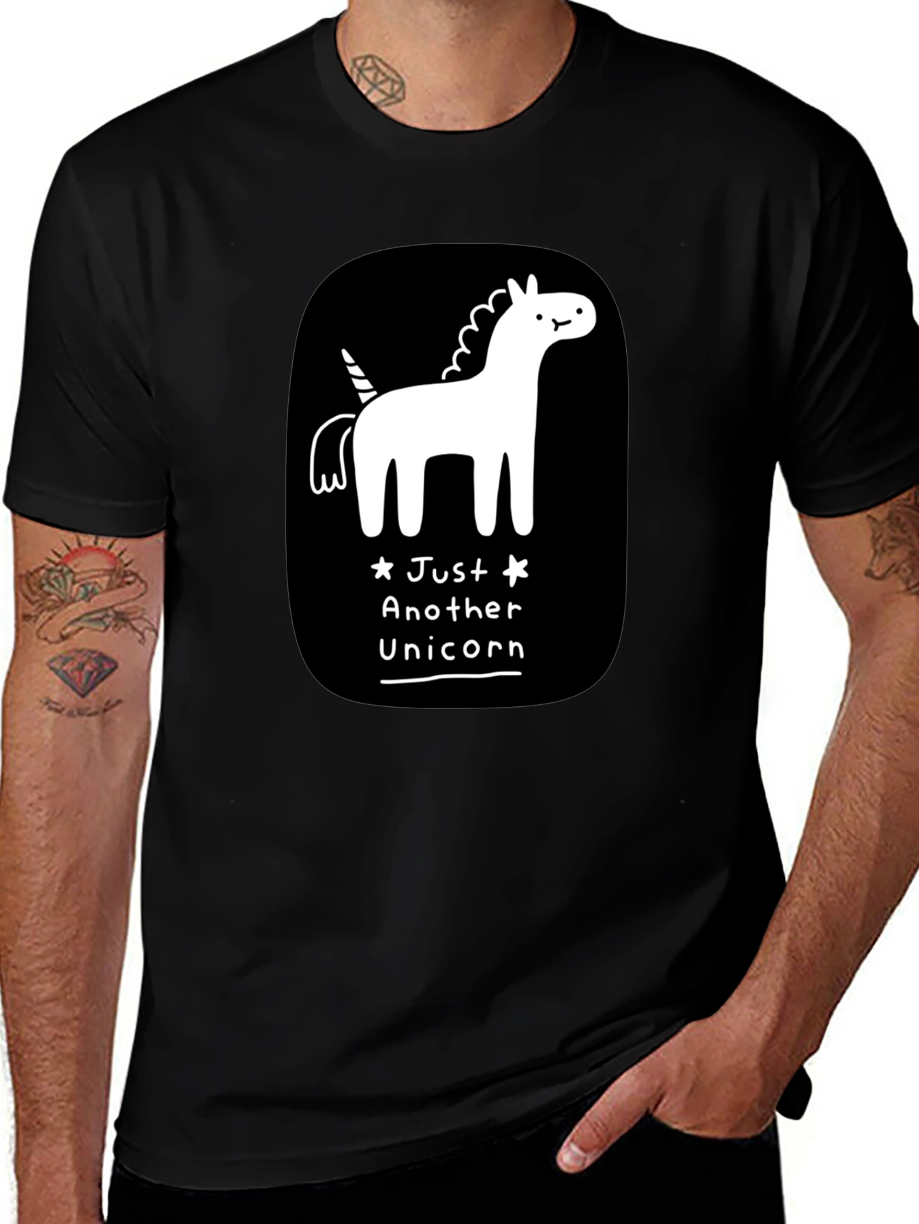 Variant 7 of Just Another Unicorn Black Graphic T-Shirt