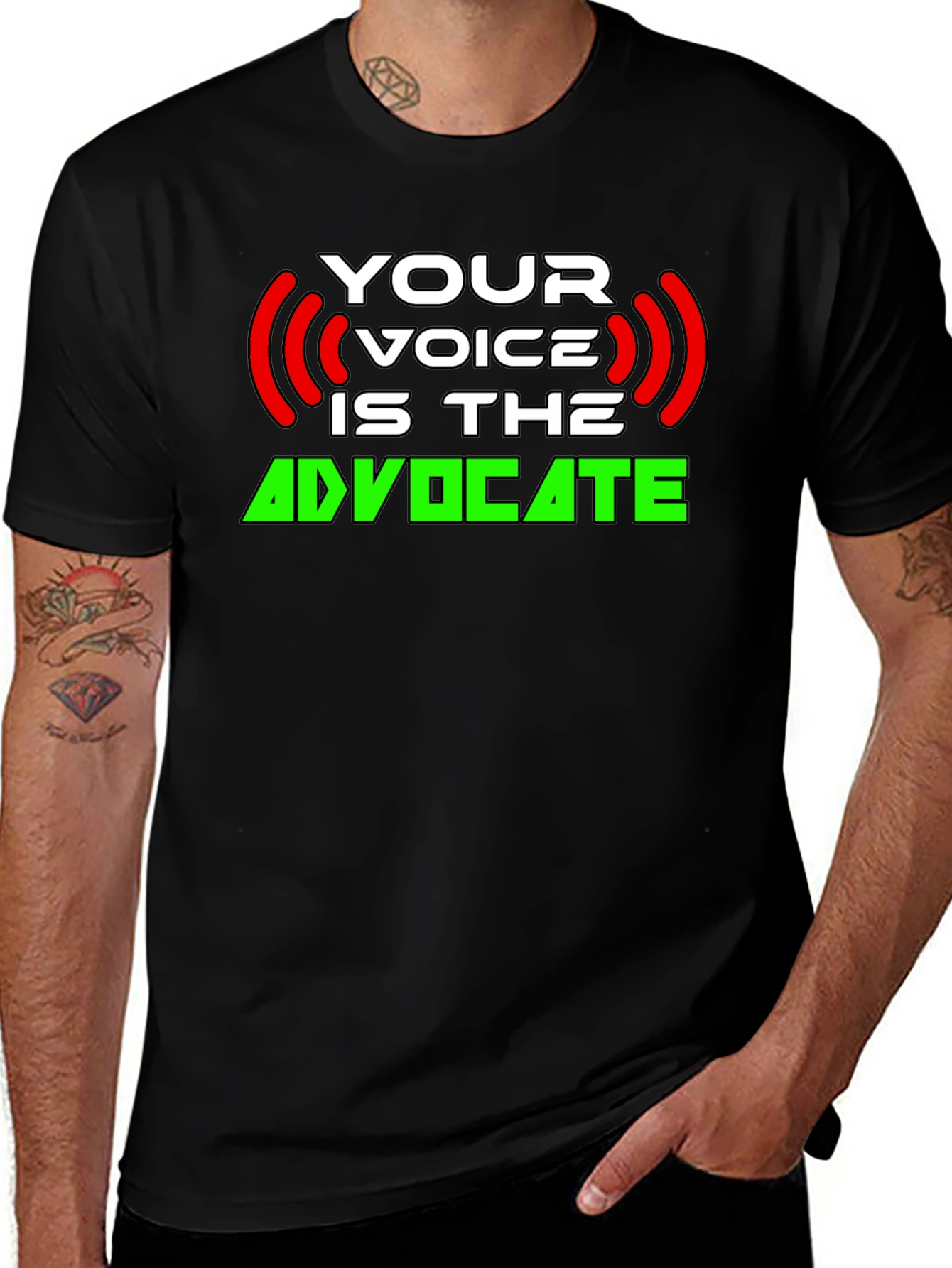Variant 24 of Voice Advocate Graphic Tee - Black