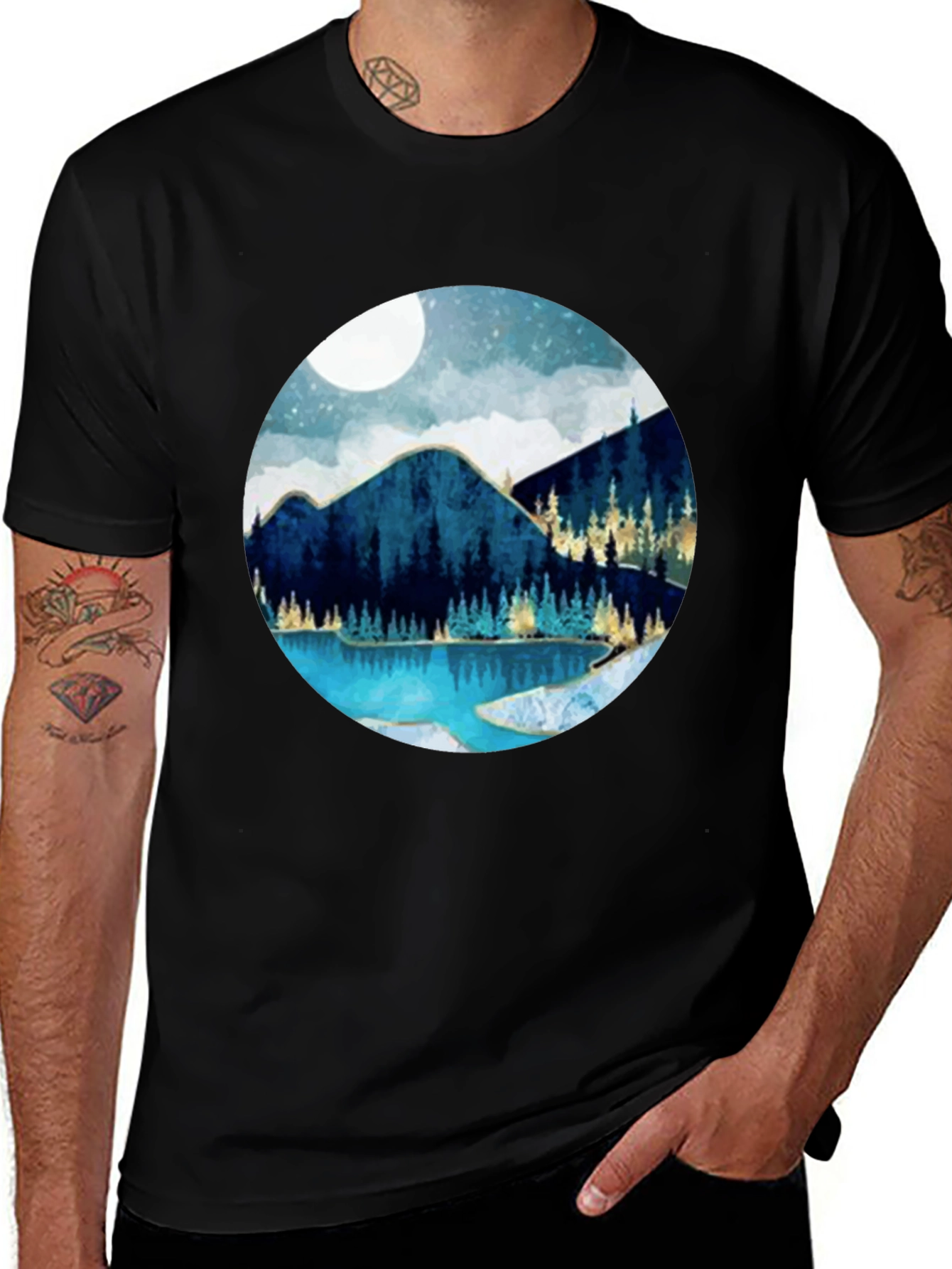 Variant 17 of Mountain Scene Graphic T-Shirt