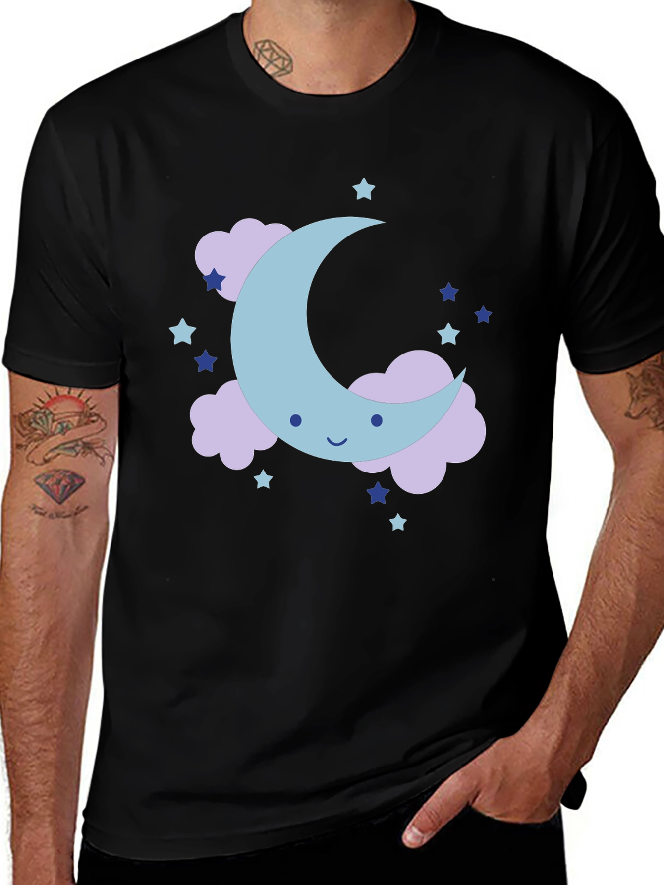 Variant 16 of Cute Moon & Stars Graphic Tee - Soft Cotton Comfort