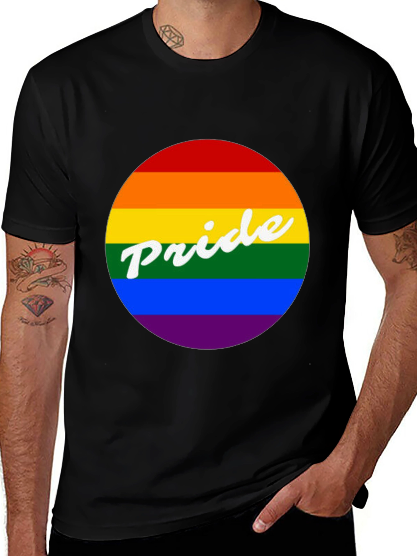 Variant 18 of Pride Rainbow Graphic Tee - Unisex Black T-Shirt