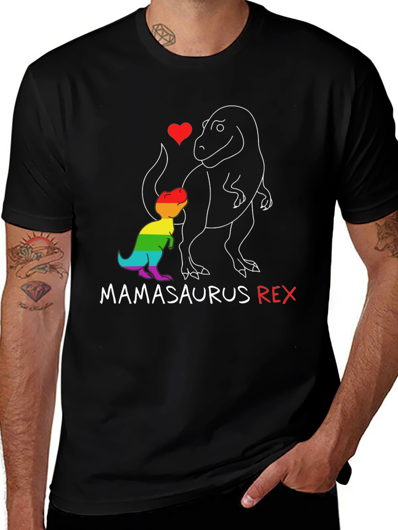 Mamasaurus Rex Pride T-Shirt - LGBTQ Dinosaur Tee
