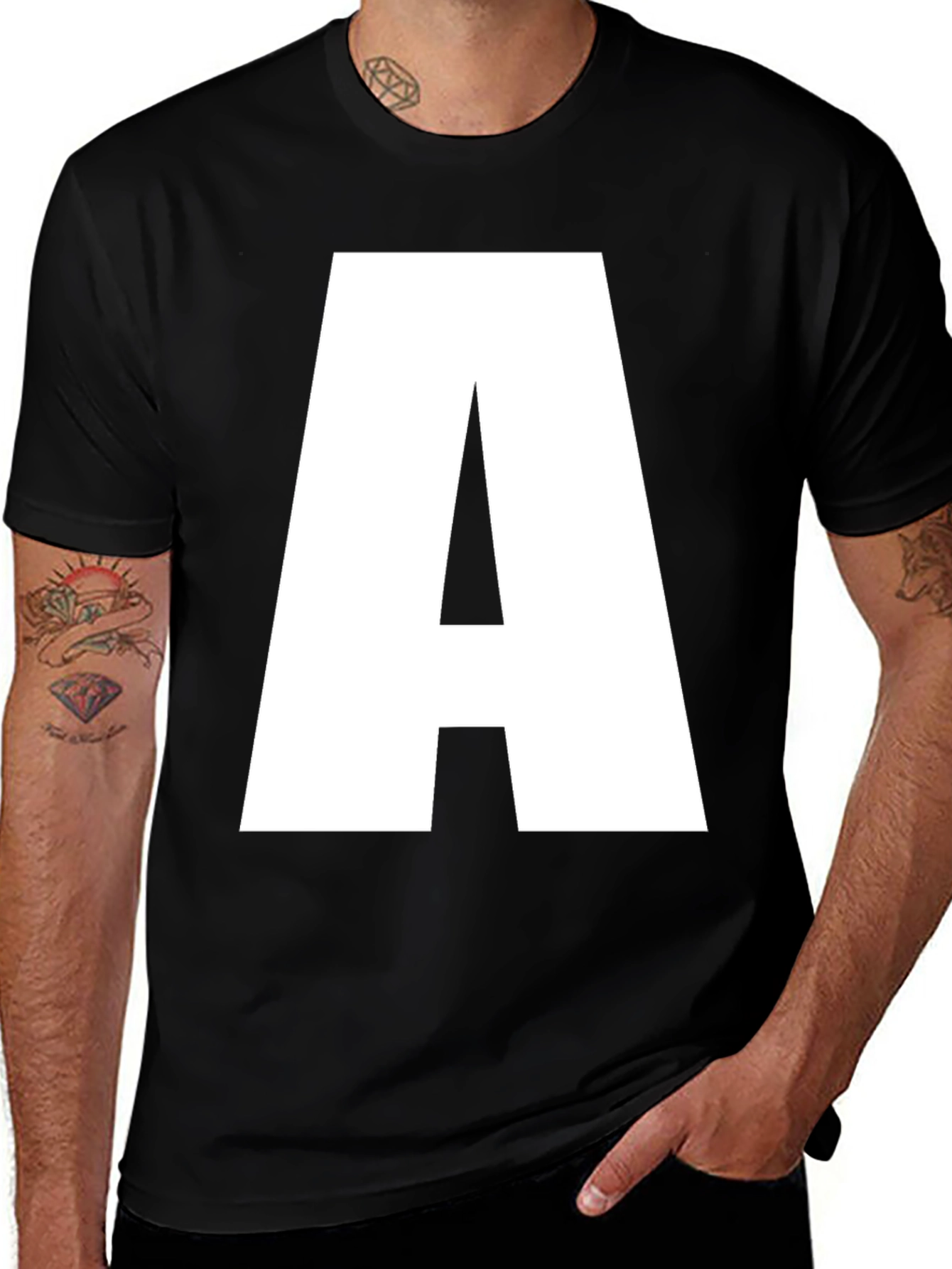 Variant 12 of Bold 'A' Black T-Shirt