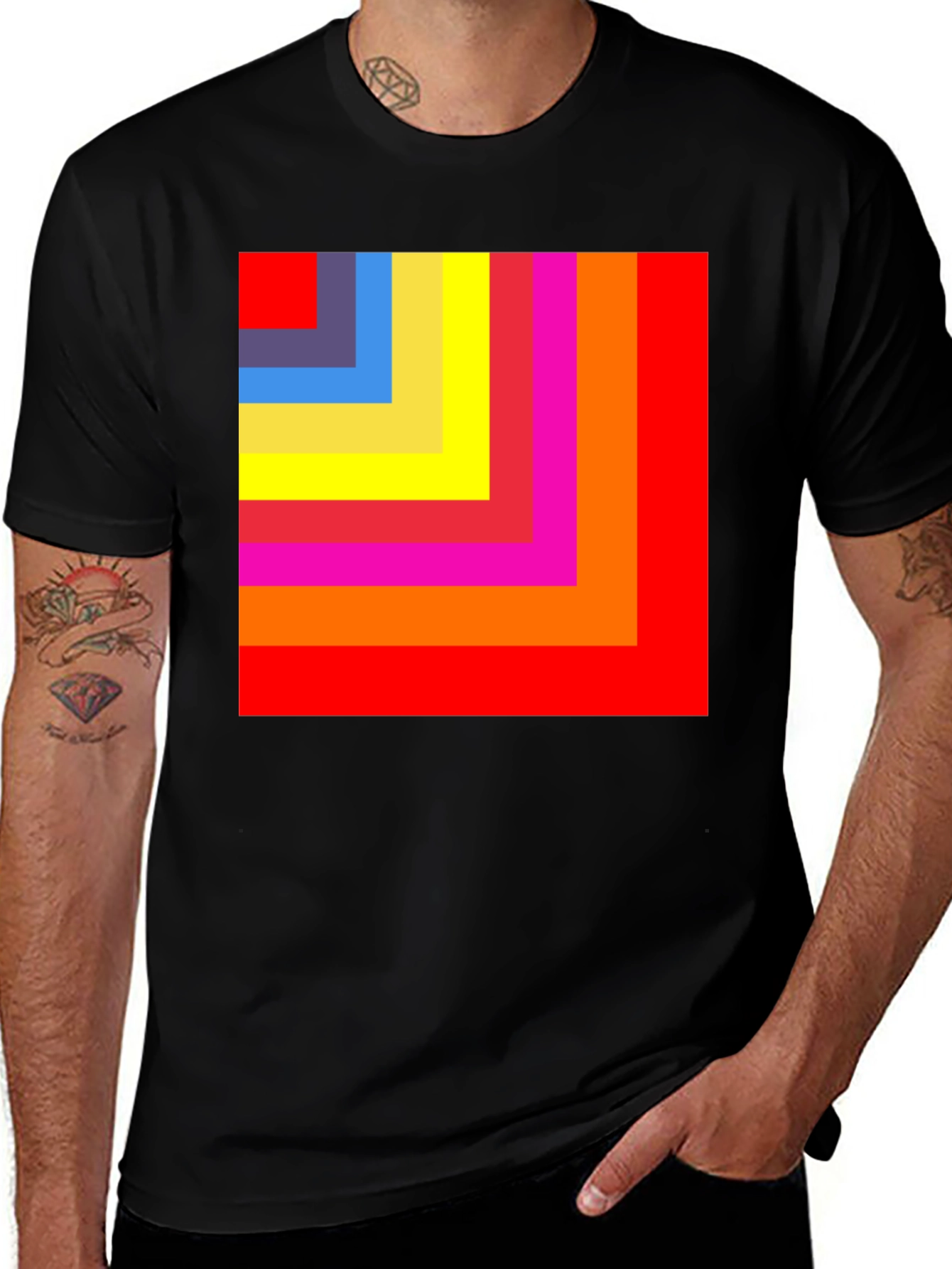 Variant 29 of Geometric Color Block Graphic Tee
