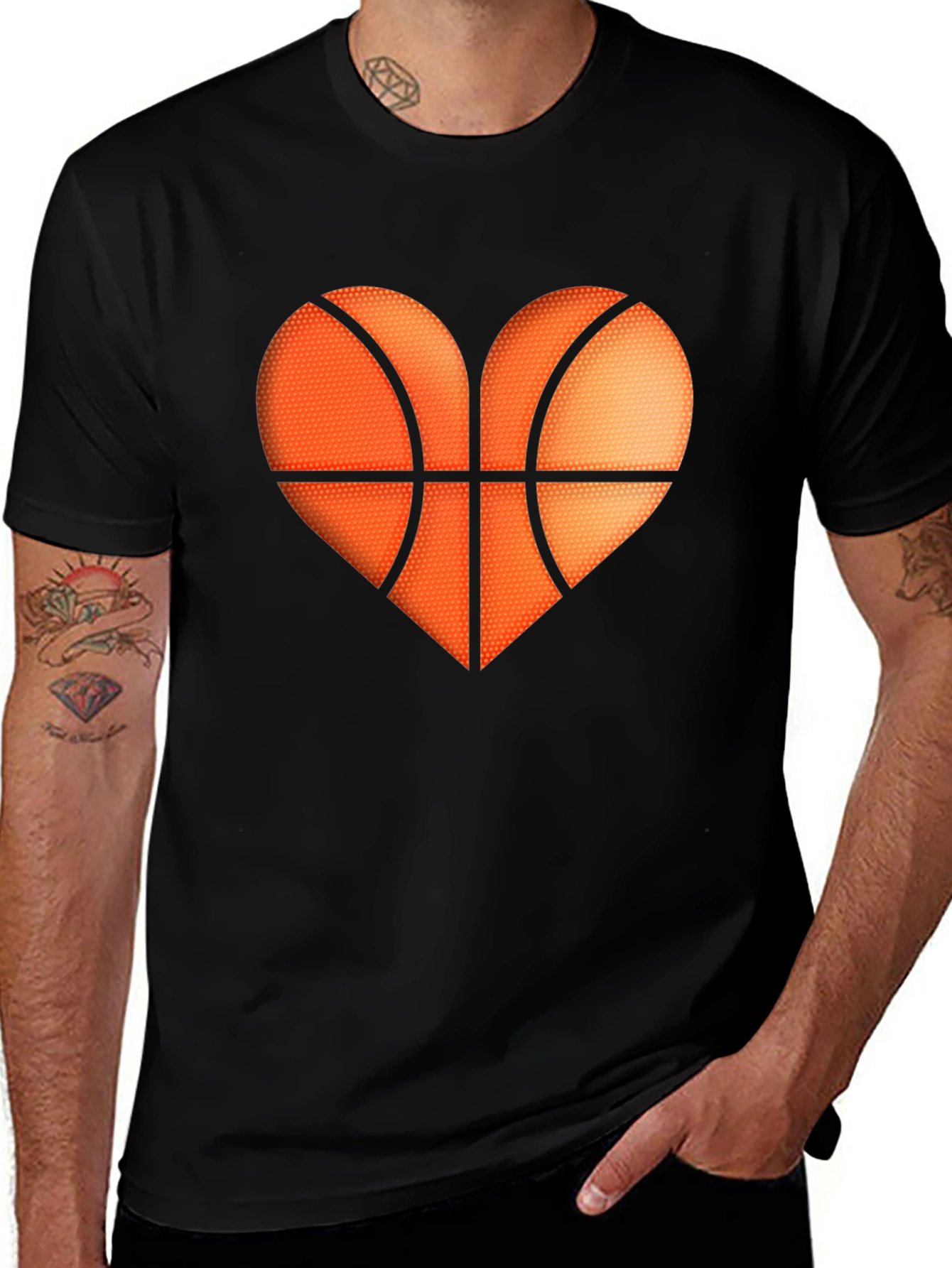 Variant 2 of Basketball Heart Graphic T-Shirt